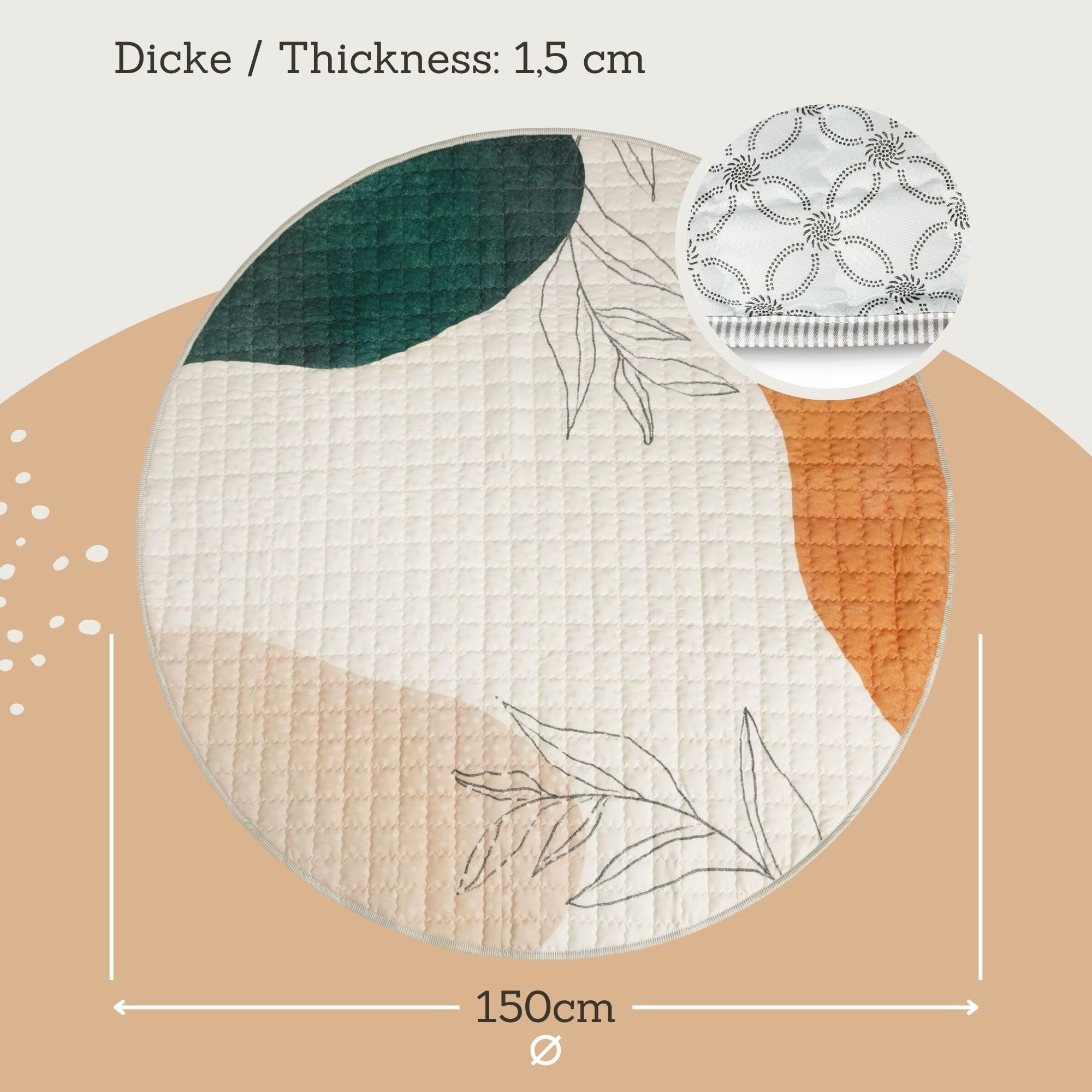 Krabbeldecke für Baby 1,5m, Krabbelmatte, Spielmatte günstig online kaufen