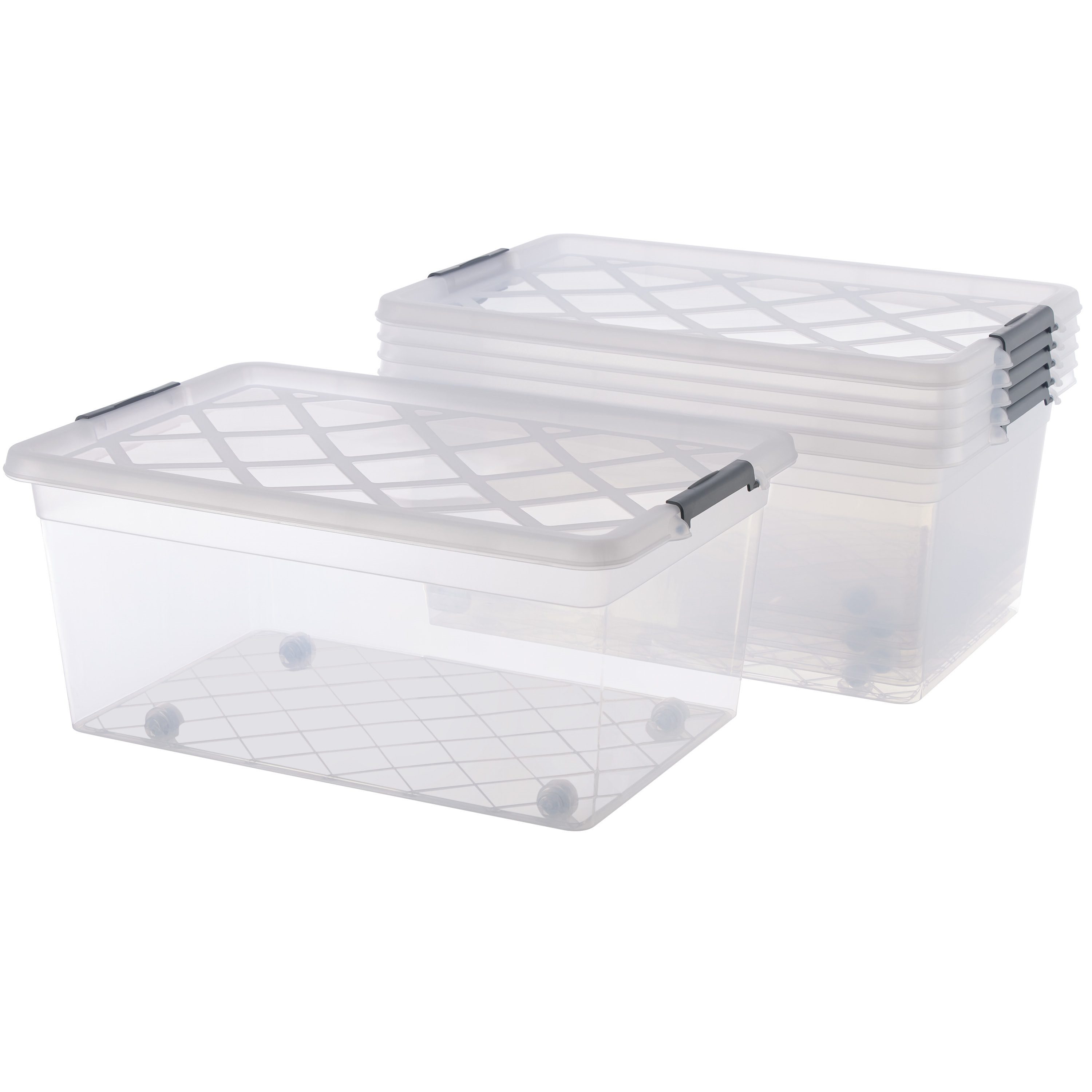 Aufbewahrungsbox Aufbewahrungsbox mit Deckel aus Kunststoff 100% Neumaterial