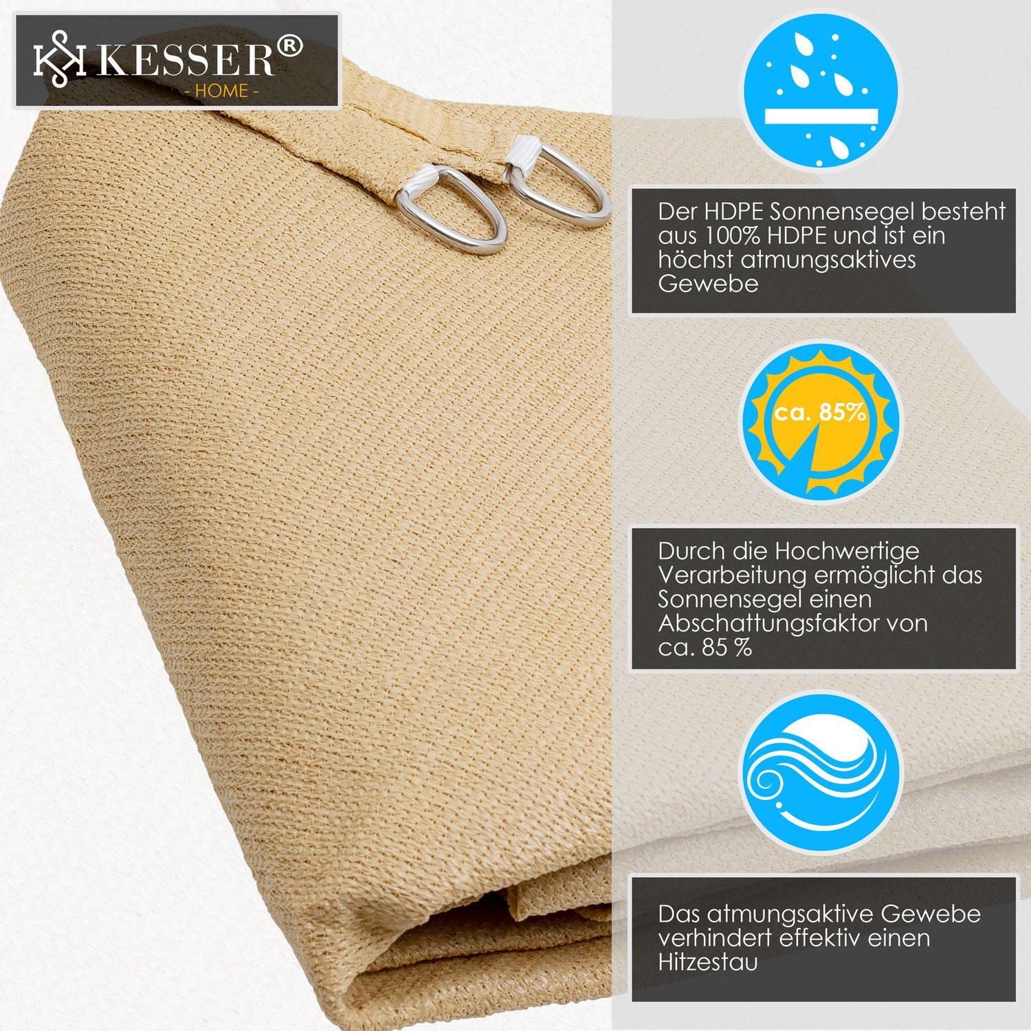KESSER Sonnensegel, Sonnensegel Sonnenschutz Windschutz HDPE günstig online kaufen