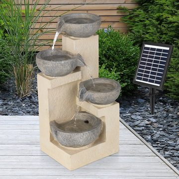 Hoberg Gartenbrunnen LED-Springbrunnen - Zierbrunnen - 52cm Steinoptik grau