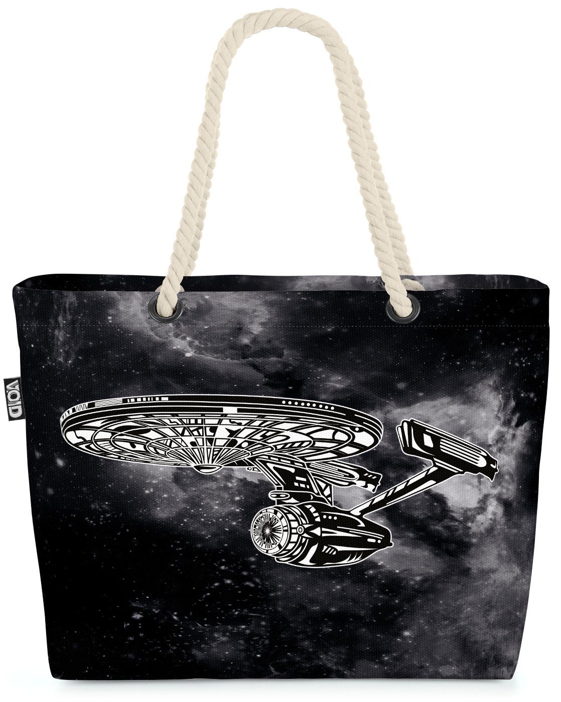 VOID Strandtasche (1-tlg), Raumschiff Shopper Beach Bag star serie fan trek enterprise schwarz