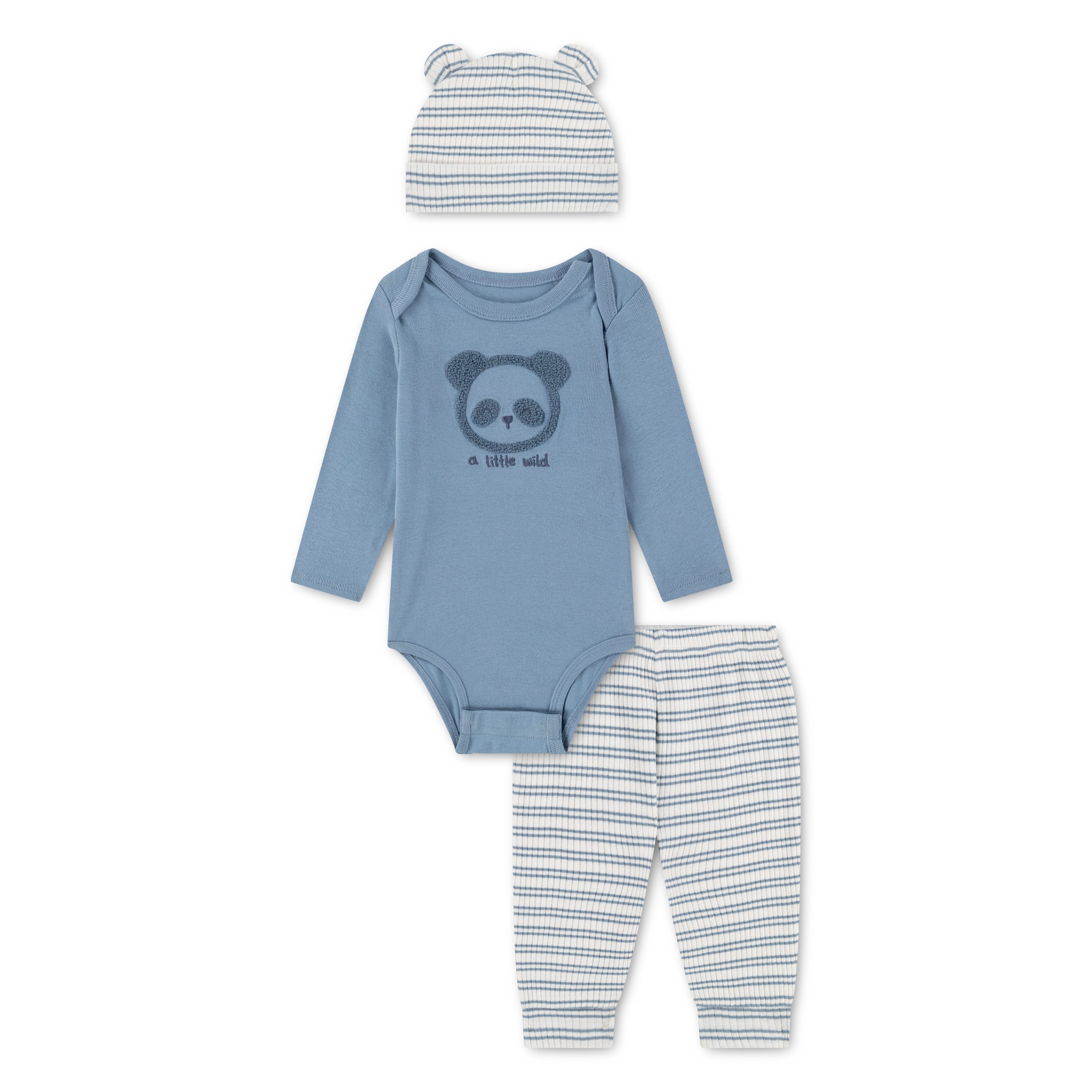 HUGGIES babywear Strampler, Jäckchen & Mütze HUGB BODYSUIT PANT SET + ATTAC (Packung, 3-tlg)