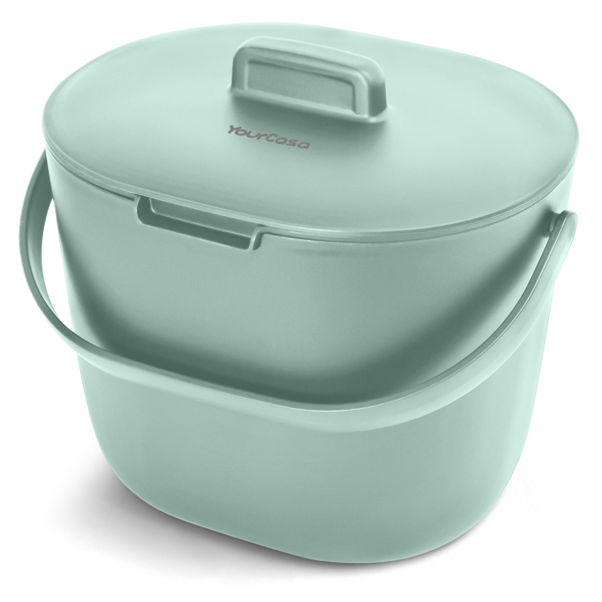 YourCasa Biomülleimer Küche 6L für alltäglichen Biomüll Spülmaschinenfest mit Sieb, Spülmaschinenfest, 6L Fassungsvermögen