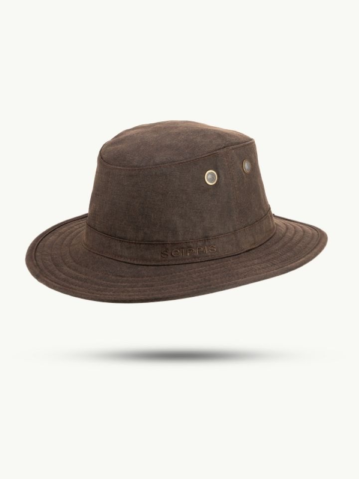 Scippis Regenhut SCIPPIS Outdoorhut „Ranger“ – wasserdicht, knautschbar, Brown
