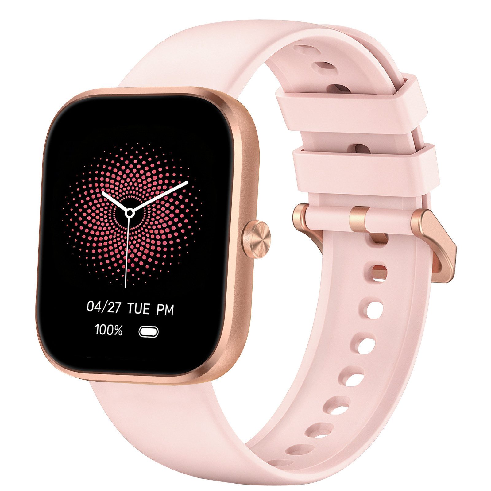 Sytifro Smartwatch Damen Herren, Fitnessuhr mit Diamantgeschliffenes Design Smartwatch (Full Touch Square Fine Sportuhr Damen cm), 150+ Sportmodes, Bluetooth 5.3 Sportuhr, Gesundheits-Uhren mit Benachrichtigung, 24/7 Herzfrequenz, Blutsauerstoff, Schlafqualität, Schrittzähler, Pulsuhr, Sprachassistent und Musiksteuerung etc., IP68 Wasserdichte Fitness Tracker Uhr Damen Herren, verfügbar für IOS und Android.