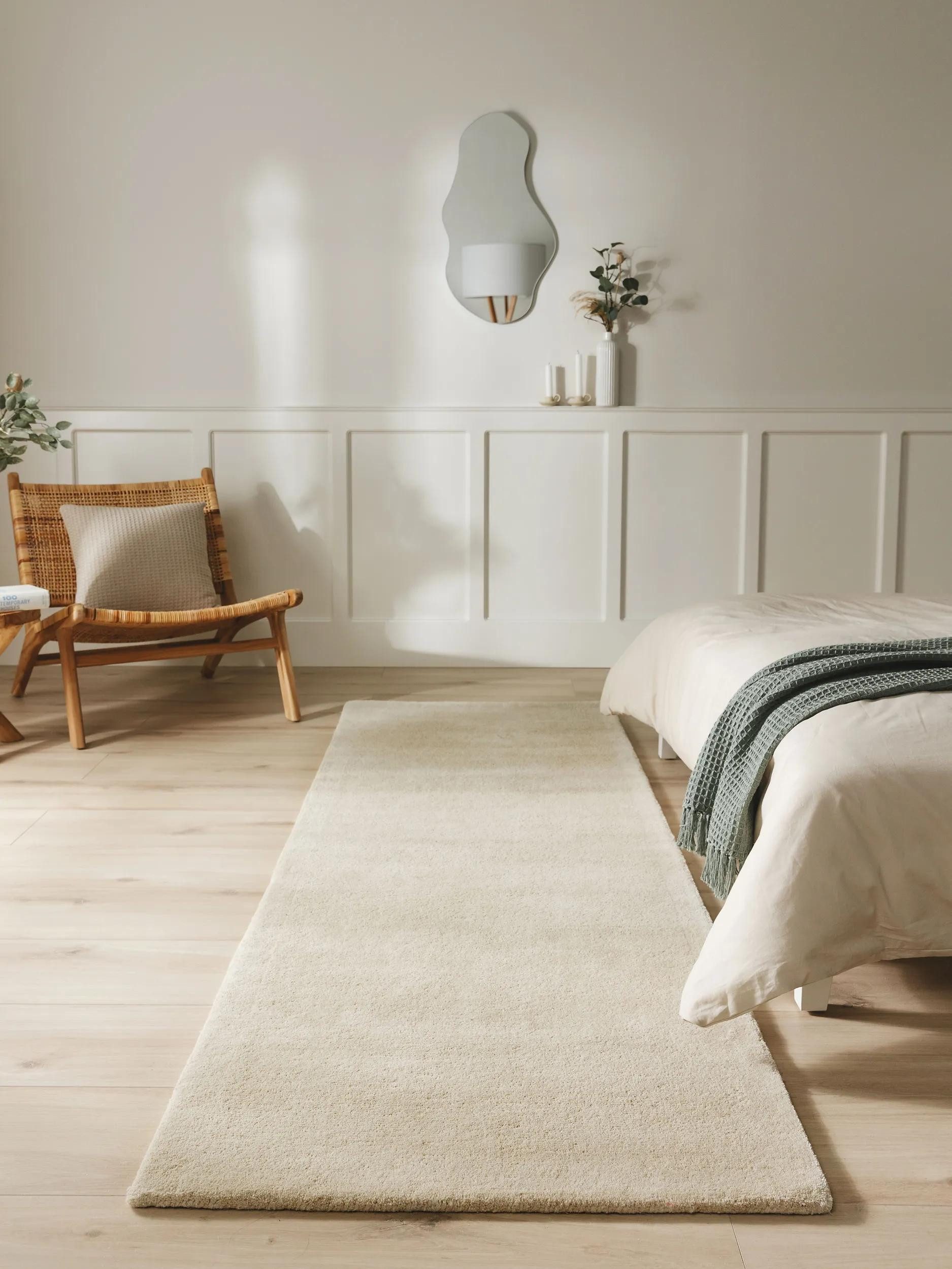 benuta Wollteppich Bent, rechteckig, Höhe: 6 mm, Teppich Wohnzimmer, Schlafzimmer, Esszimmer, Flur, Kunstfaser, Cozy