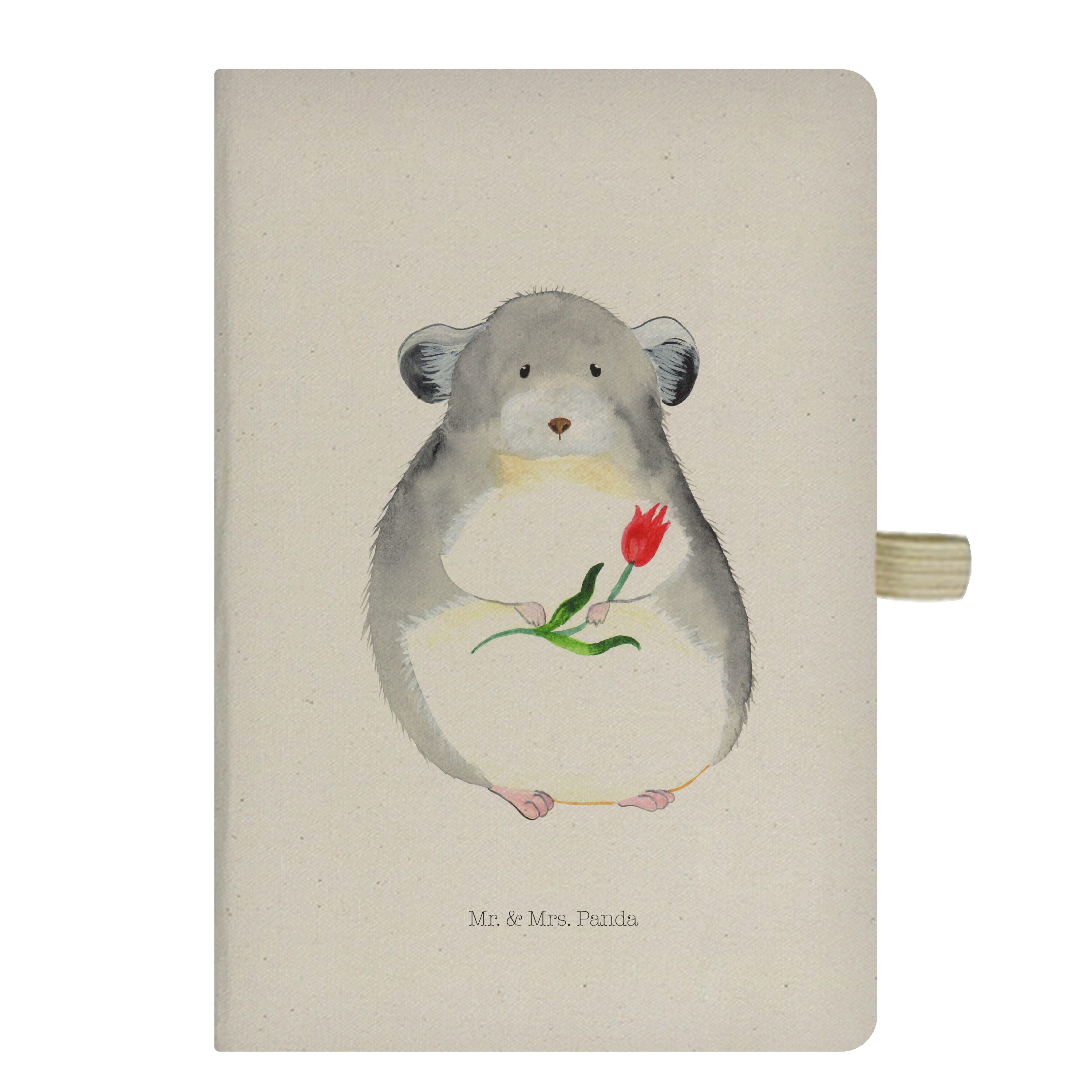 Mr. & Mrs. Panda Notizbuch Chinchilla mit Blume - Transparent - Geschenk, Glücklichsein, Schreib Mr. & Mrs. Panda