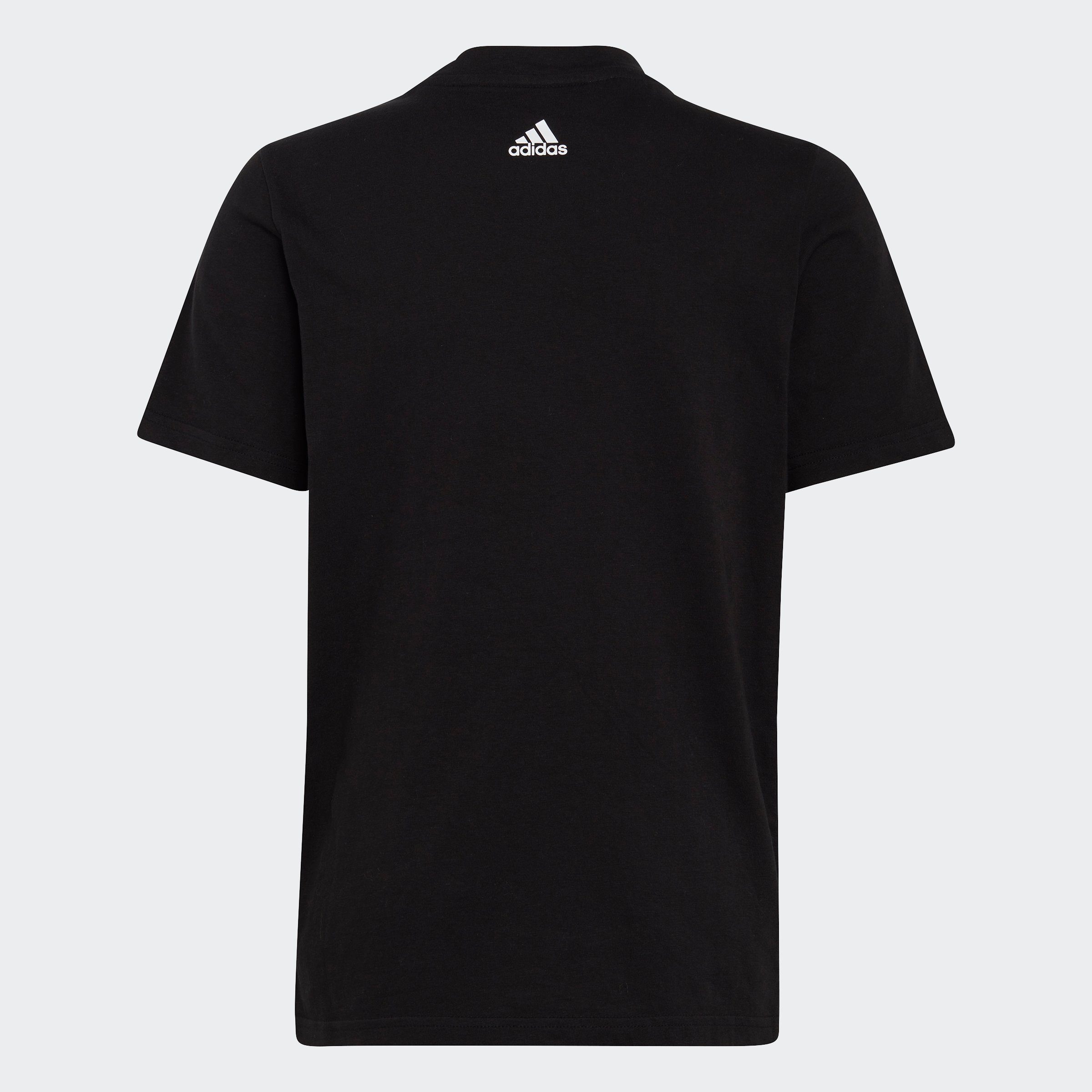 LOGO White adidas / LINEAR Black Sportswear ESSENTIALS COTTON T-Shirt