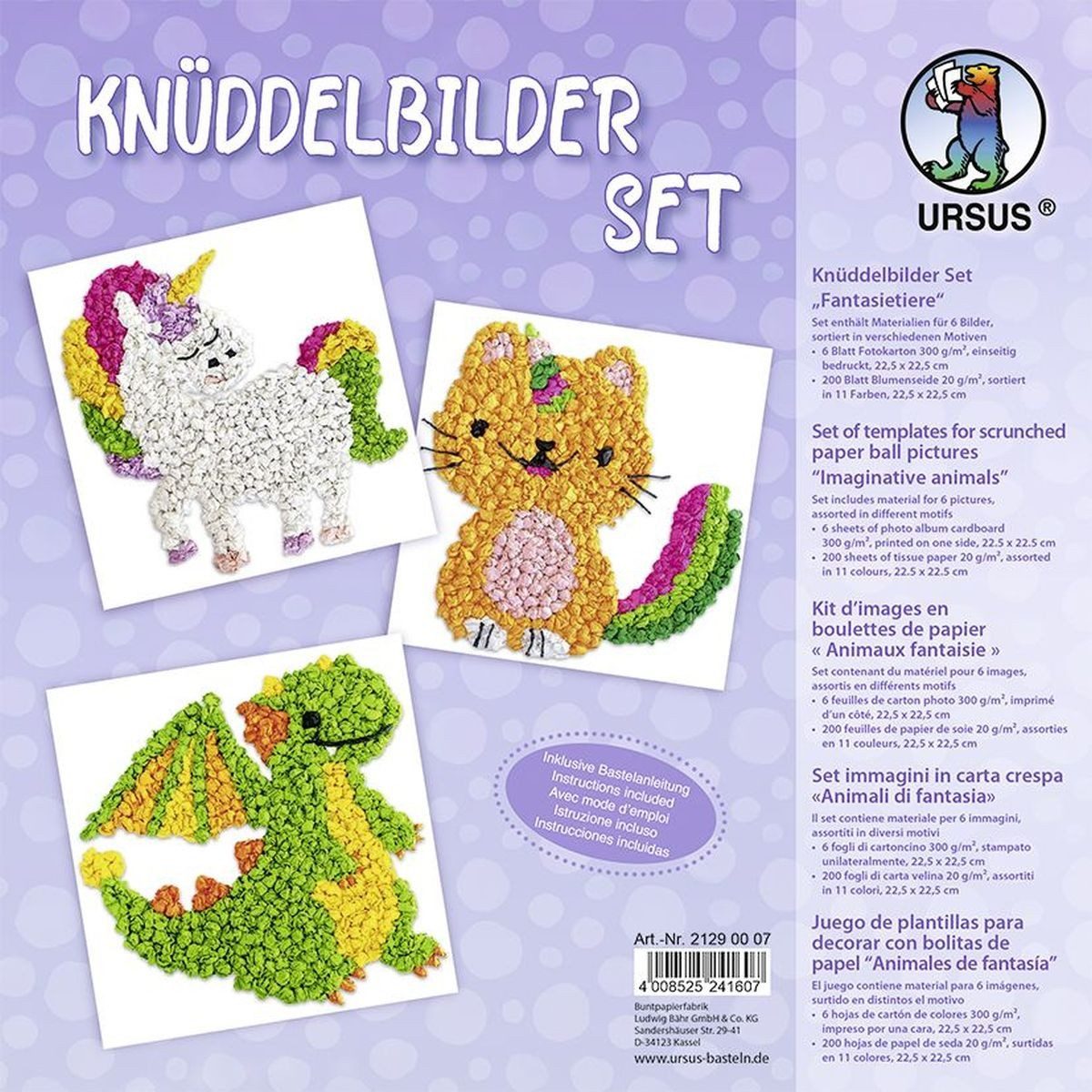 Ursus - Ludwig Bähr Bastelfilz Knüddelbilder-Set 'Fantasietiere'