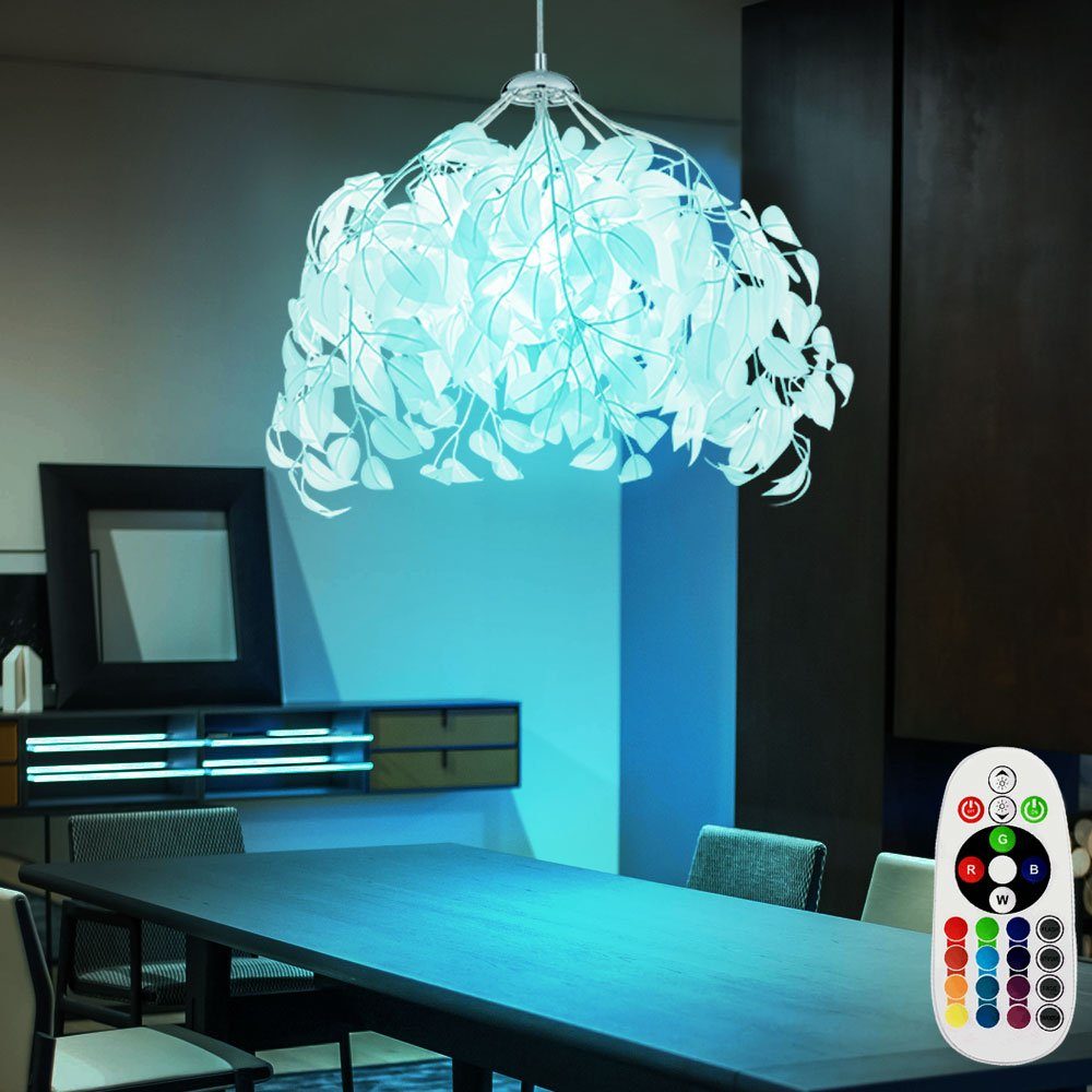Decke Wohnzimmer Warmweiß, Blätterlampe Pendelleuchte hängend Deckenlampe LED etc-shop Modern Farbwechsel, Pendelleuchte, inklusive, Leuchtmittel