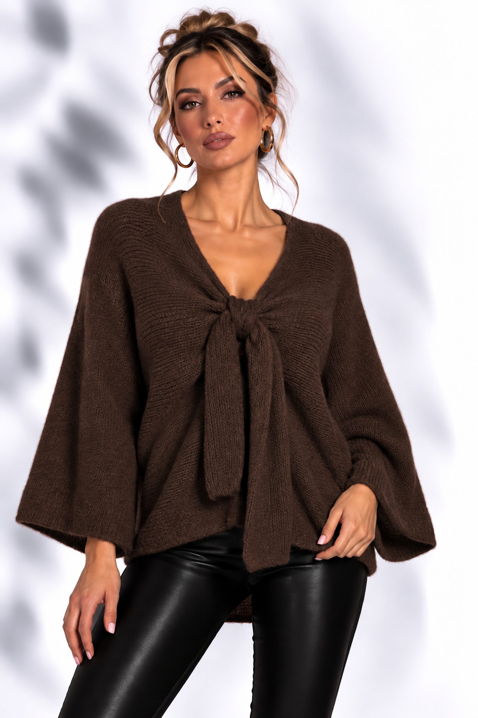 Worldclassca Cardigan WORLDCLASSCA Damen Oversize Cardigan Strickjacke mit Schleife Fashion Neue Kollektion - Stilvolle und gemütliche Strickmode für Damen