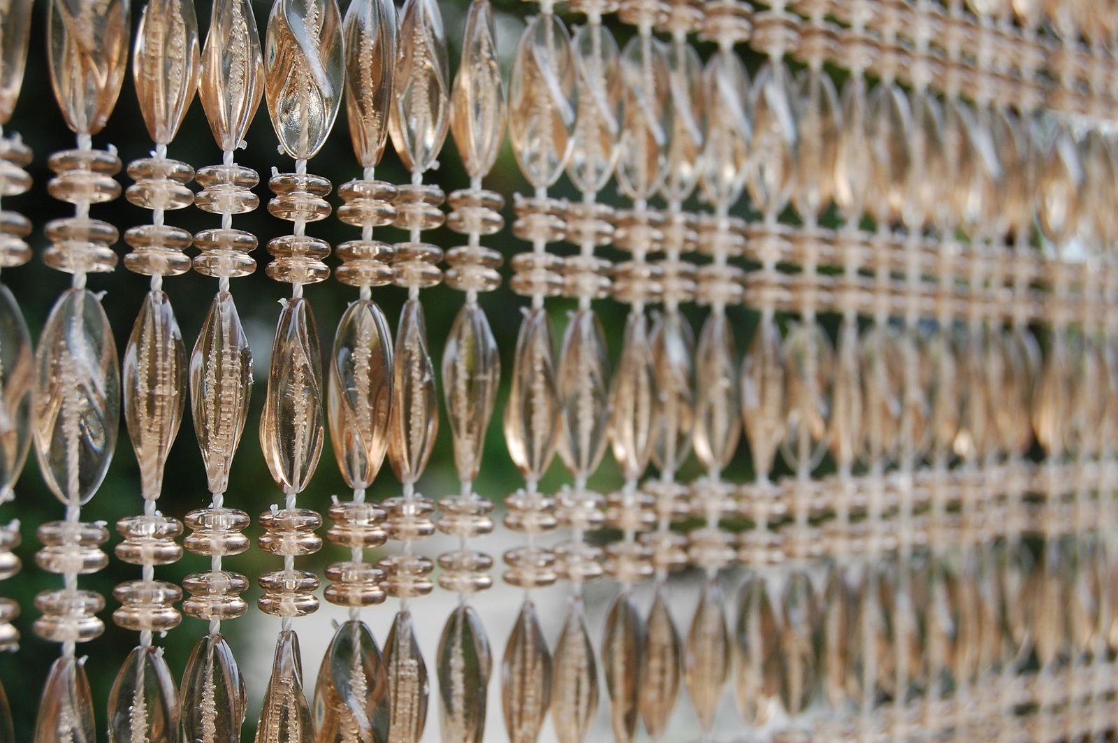 Türvorhang La Tenda ELBA 3 Perlenvorhang transparent hellbraun, La Tenda, Hakenaufhängung, transparent, 90 x 210 cm, Polypropylen - Длина und Breite individuell kürzbar