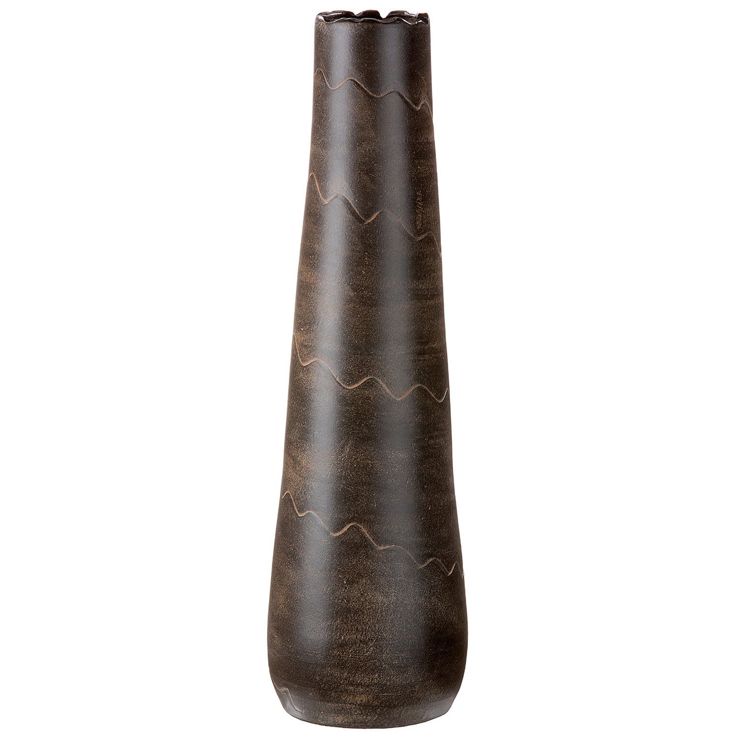 GILDE Dekovase GILDE Vase Wave - braun - H. 60cm x D. 17cm