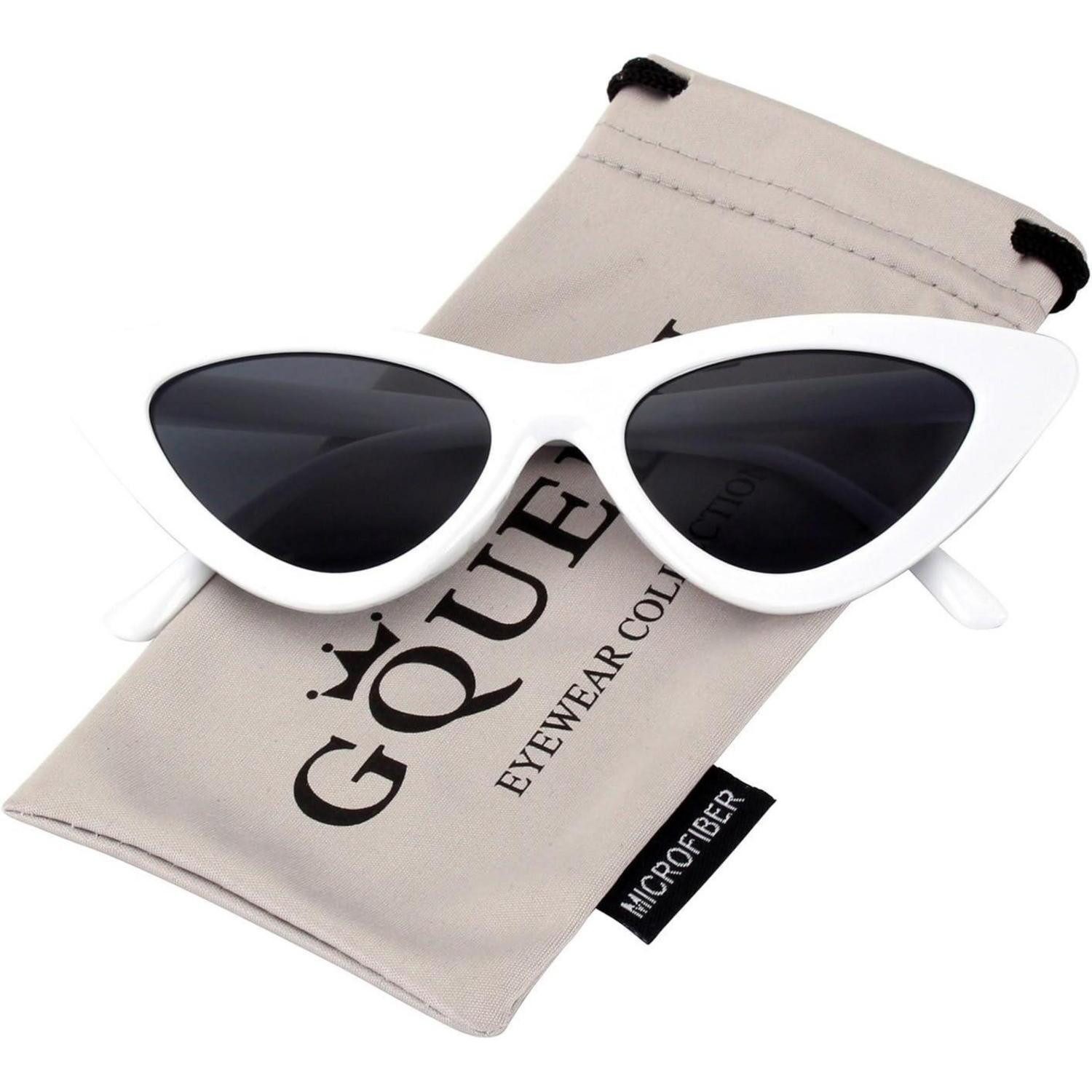 LuxusKollektion Retrosonnenbrille Sonnenbrille Katzenauge Damen Vintage 90er Retro Jahrgang Weiß Grau