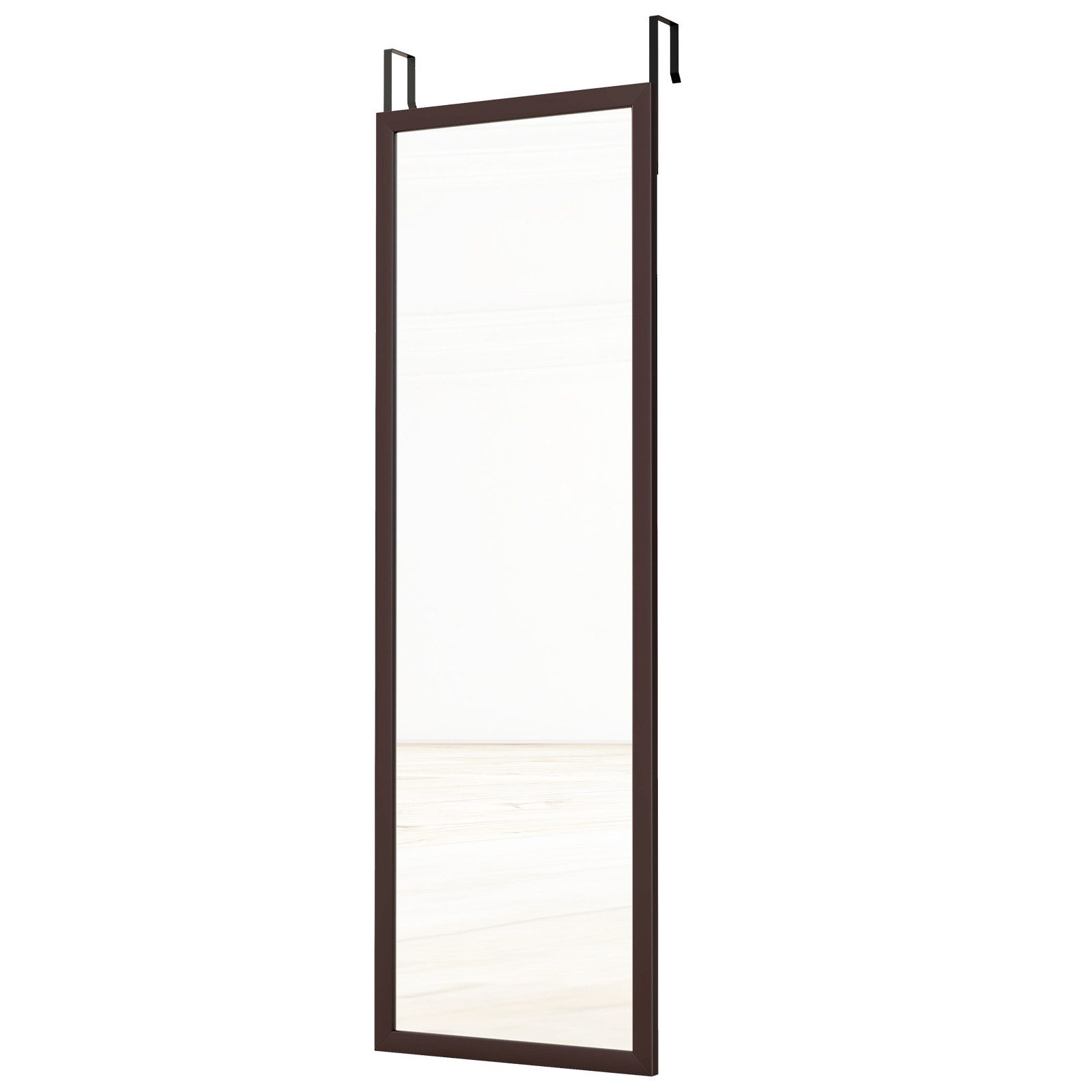 COSTWAY Wandspiegel, mit höhenverstellbaren Hängehaken 107x36,5cm günstig online kaufen