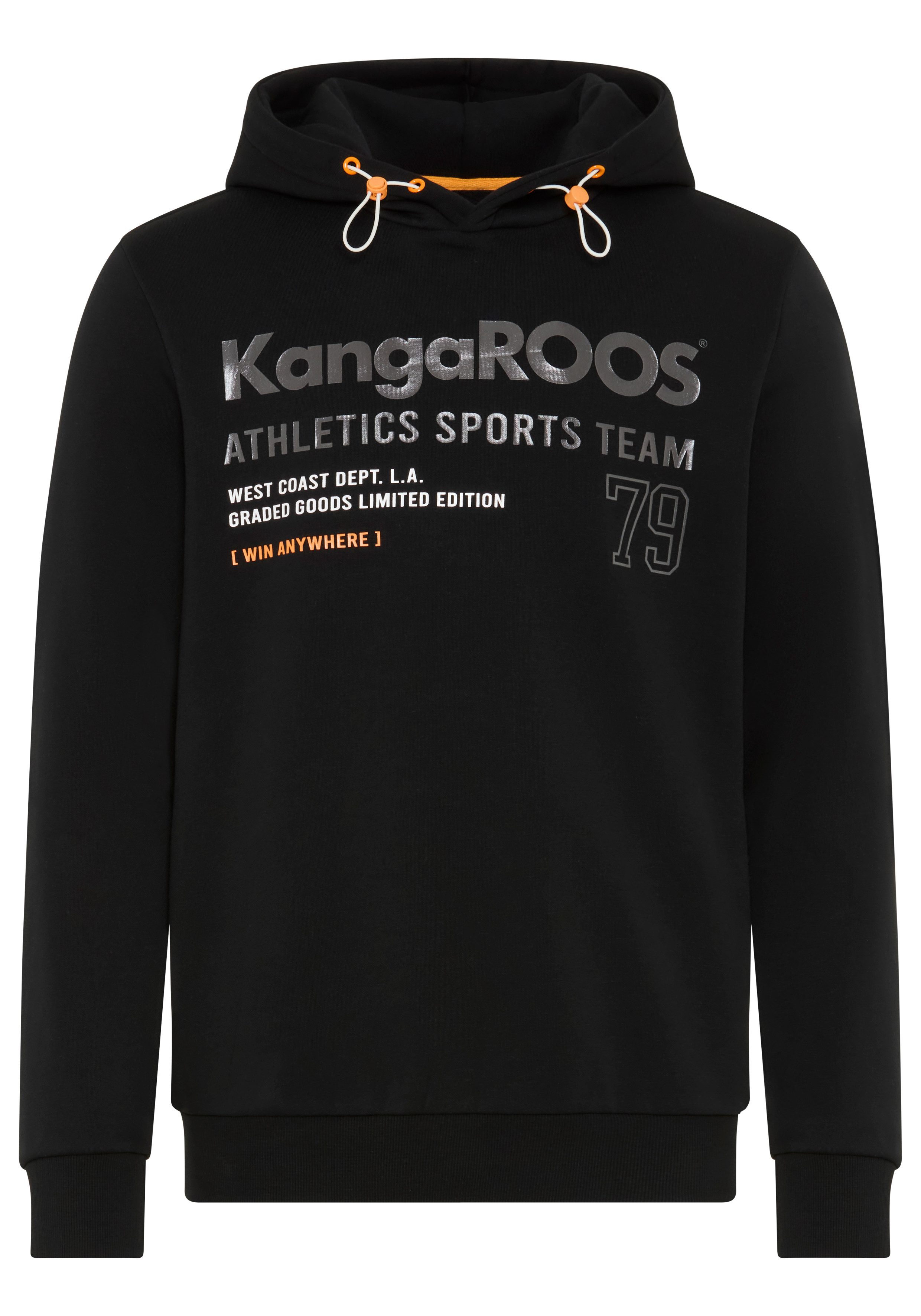 KangaROOS Kapuzensweatshirt mit regulierbarem Elastikband an der Kapuze, schmale Passform – Bild 5 von 5