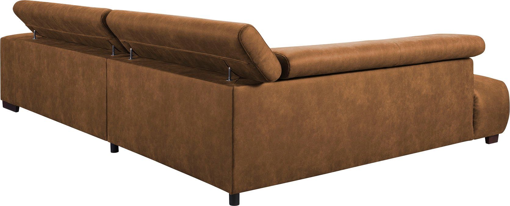 exxpo sofa und Kissen - Bettfunktion 3 verstellbaren mit fashion mit Kopfstützen, wahlweise Ecksofa,