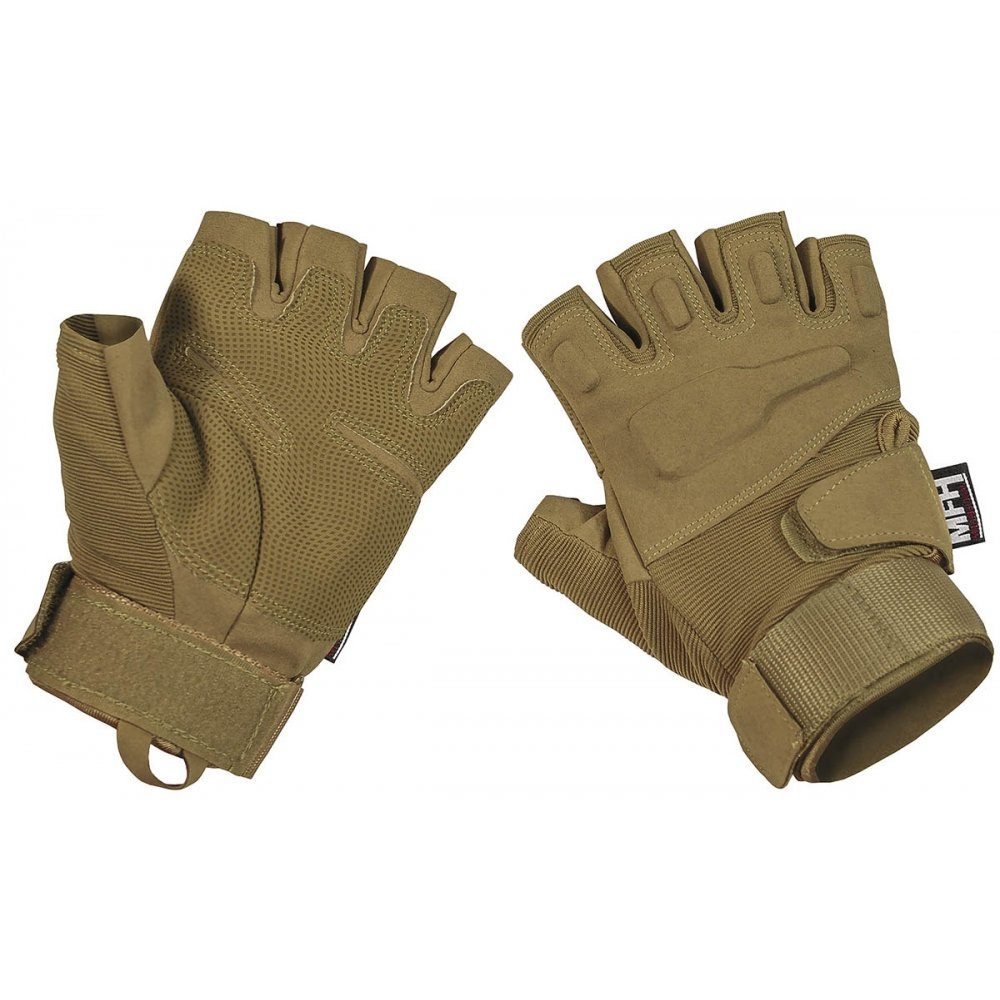 MFHHighDefence Multisporthandschuhe HighDefence Tactical Handschuhe,"Protect", Finger, L tan - coyote ohne
