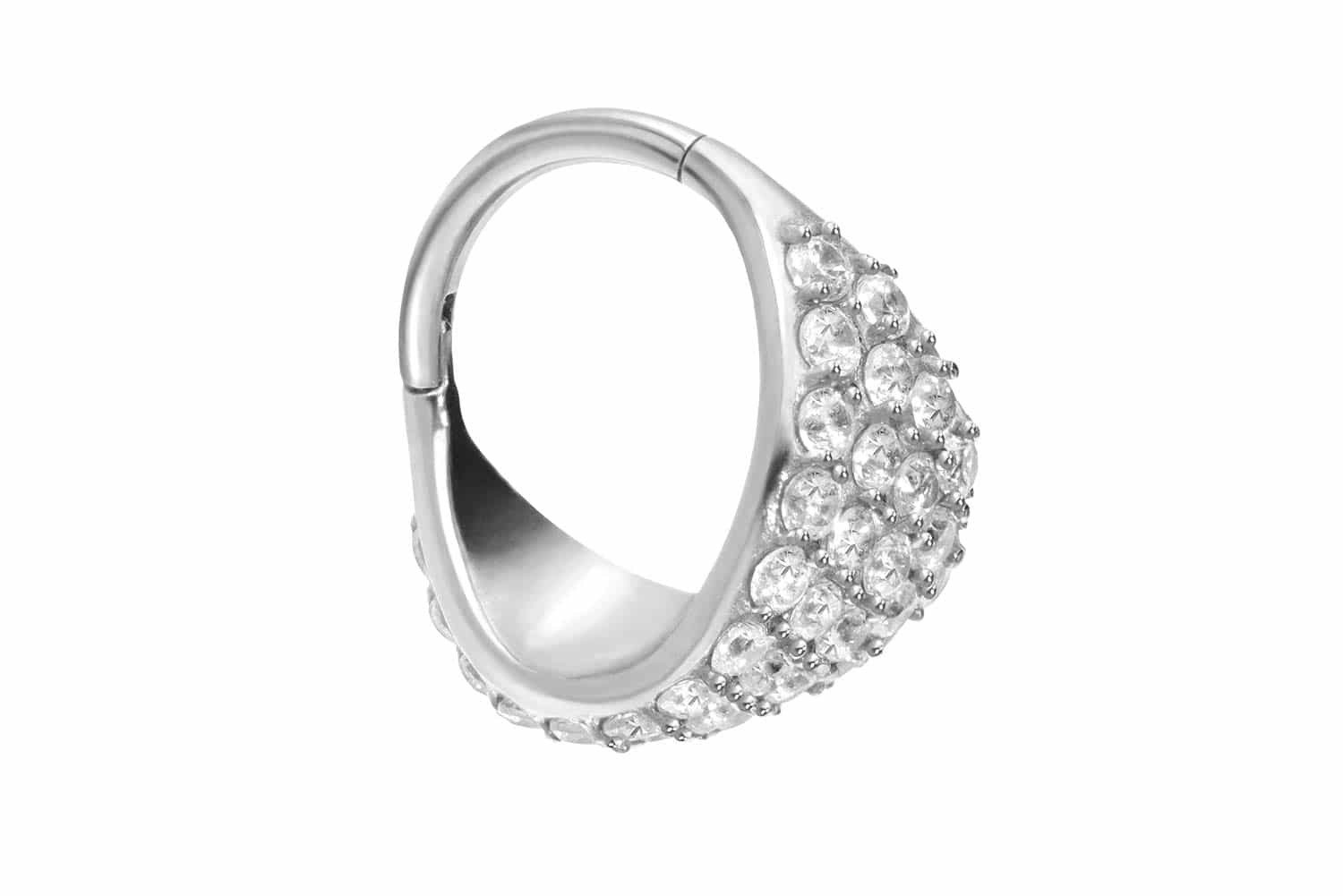 Nasenpiercing Chirurgenstahl Segmentring Clicker EINGEFASSTES KRISTALLSCHILD