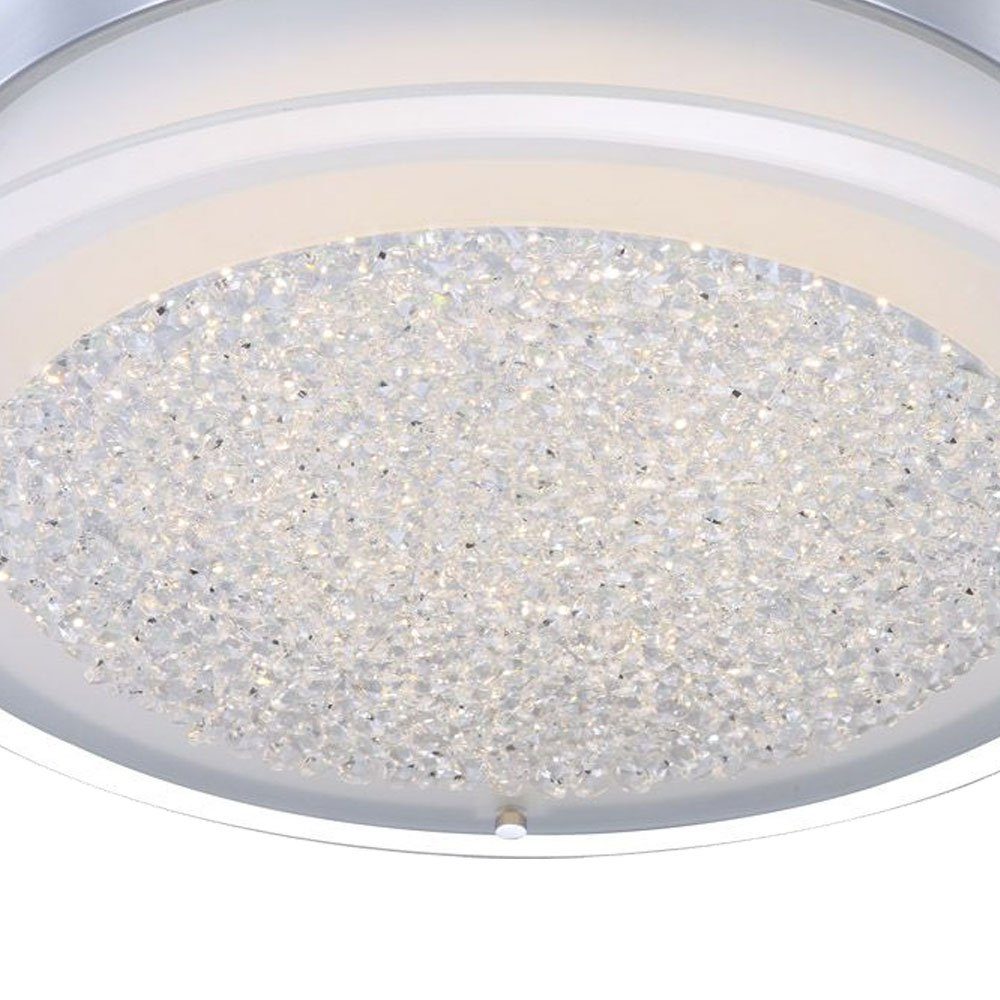 LED satiniert, Neutralweiß, LED-Leuchtmittel Glas chrom LED verbaut, Praktische Deckenleuchte, Rand fest Globo Deckenleuchte