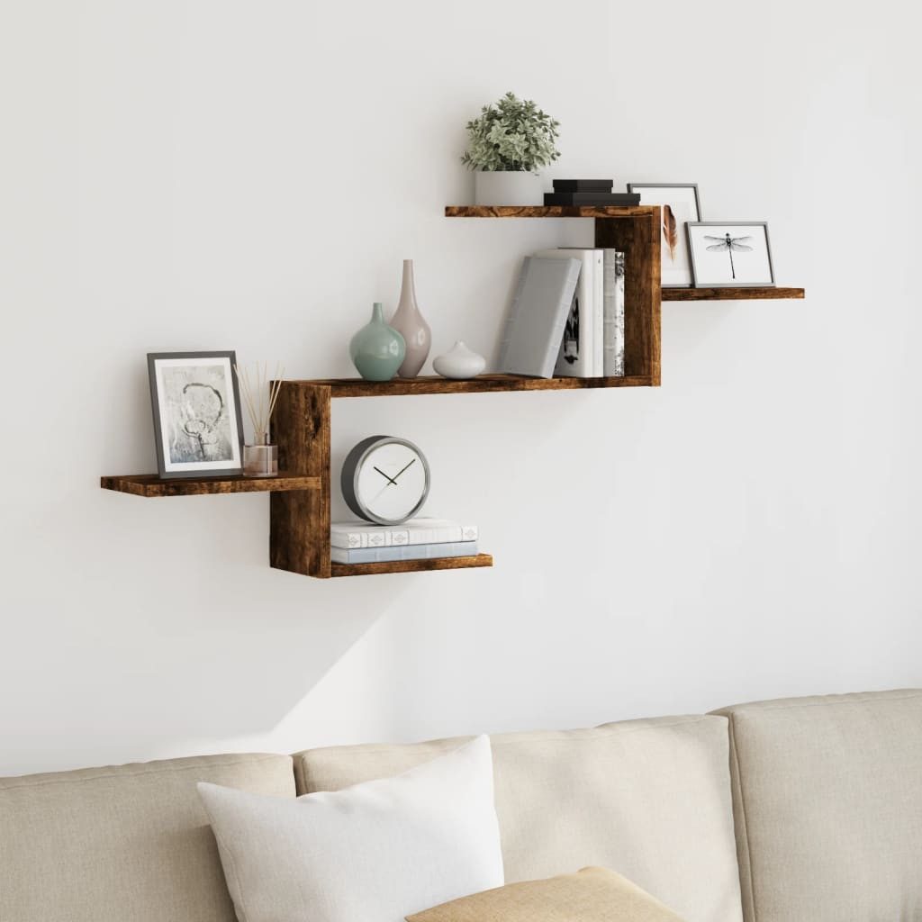 vidaXL Wandregal, Wandregal Räuchereiche 104x15x49 cm Holzwerkstoff