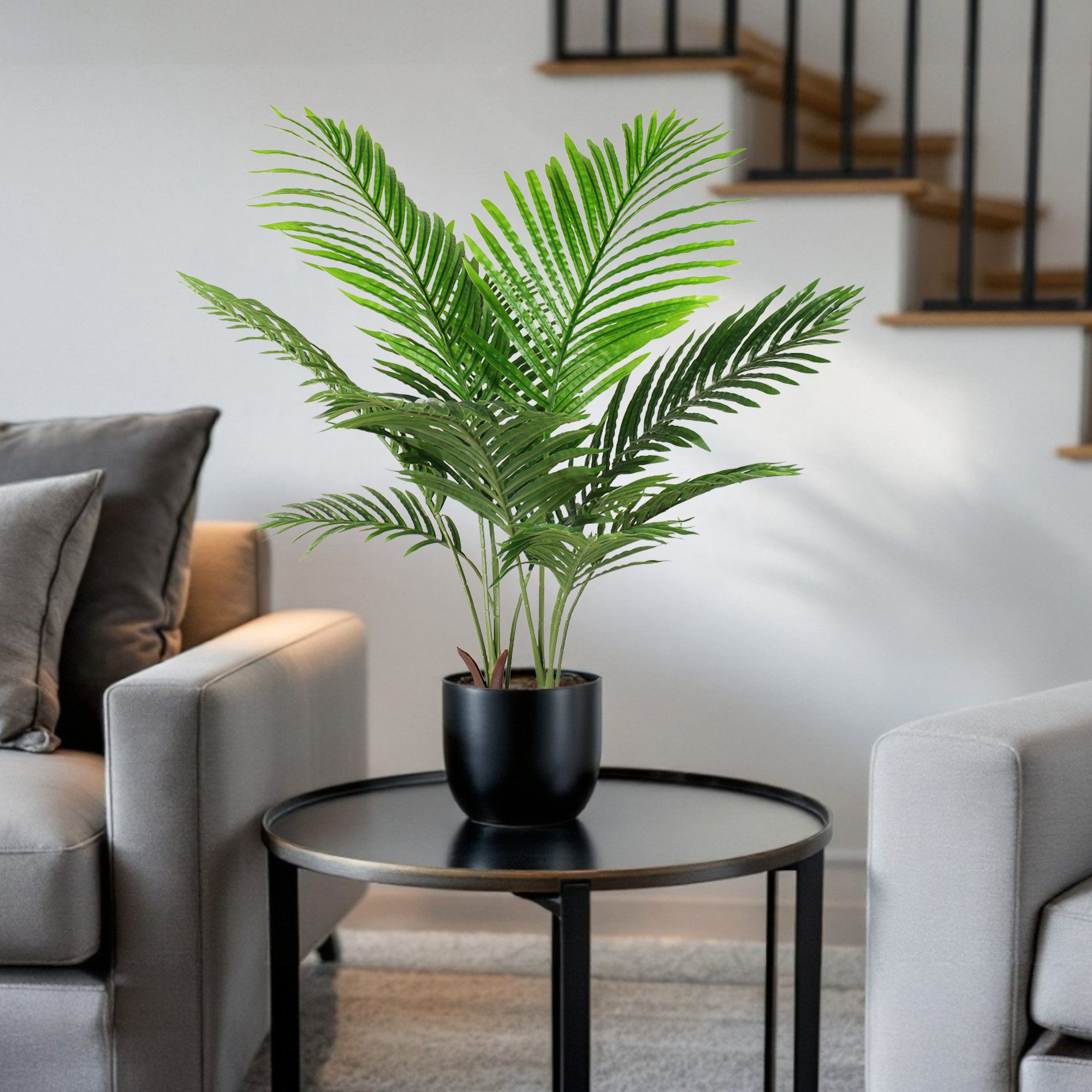 Kunstpalme KP111 Kunstpflanze Palme künstliche Pflanze Palme, Arnusa, Höhe 90 cm, im Topf