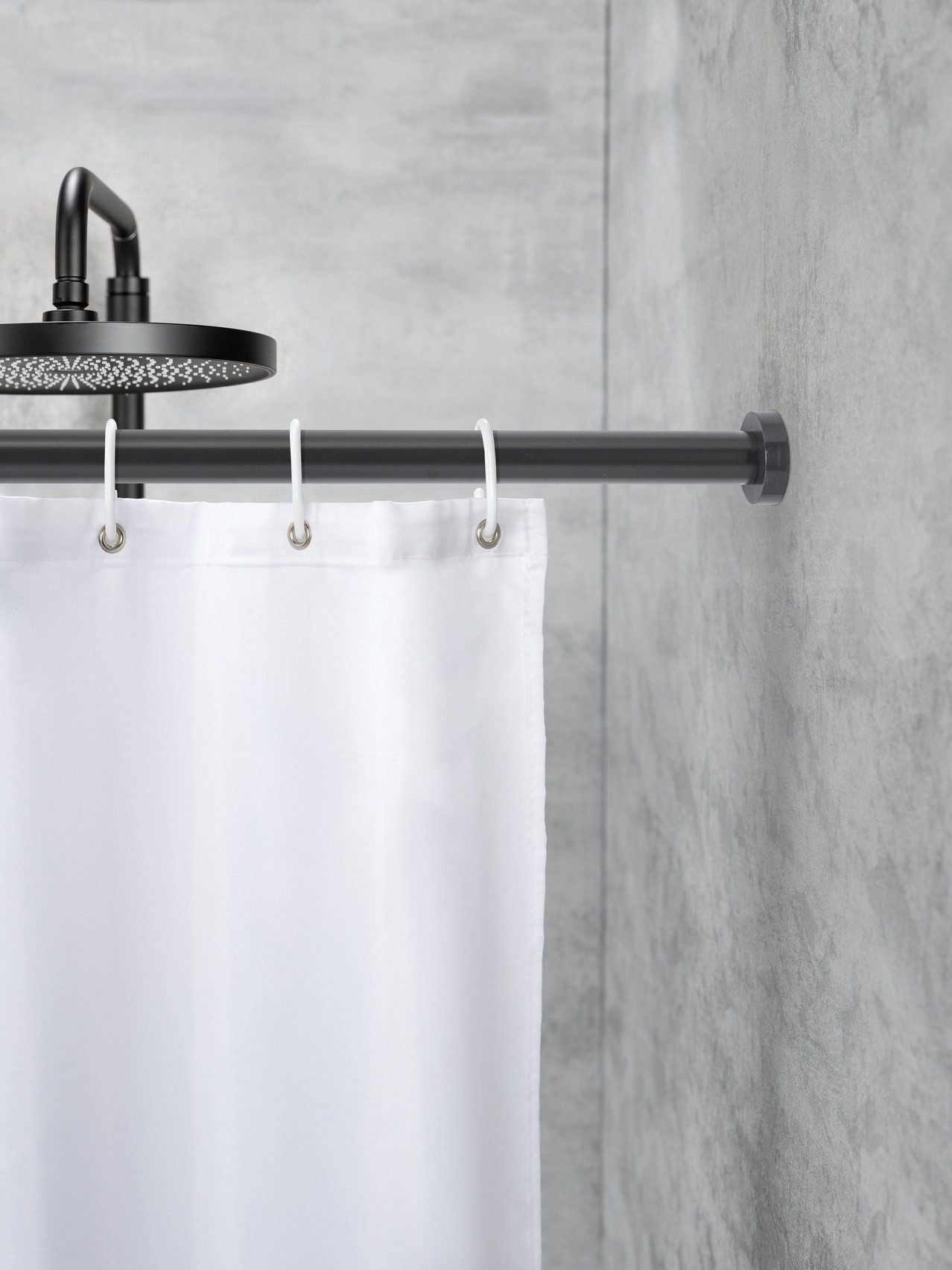 SCHÖNER WOHNEN-Kollektion Duschvorhangstange »Obleon«, Ø 28 mm, ausziehbar, ohne Bohren, geklemmt, Aluminium, Kunststoff, Teleskop-Duschschiene, ausziehbar