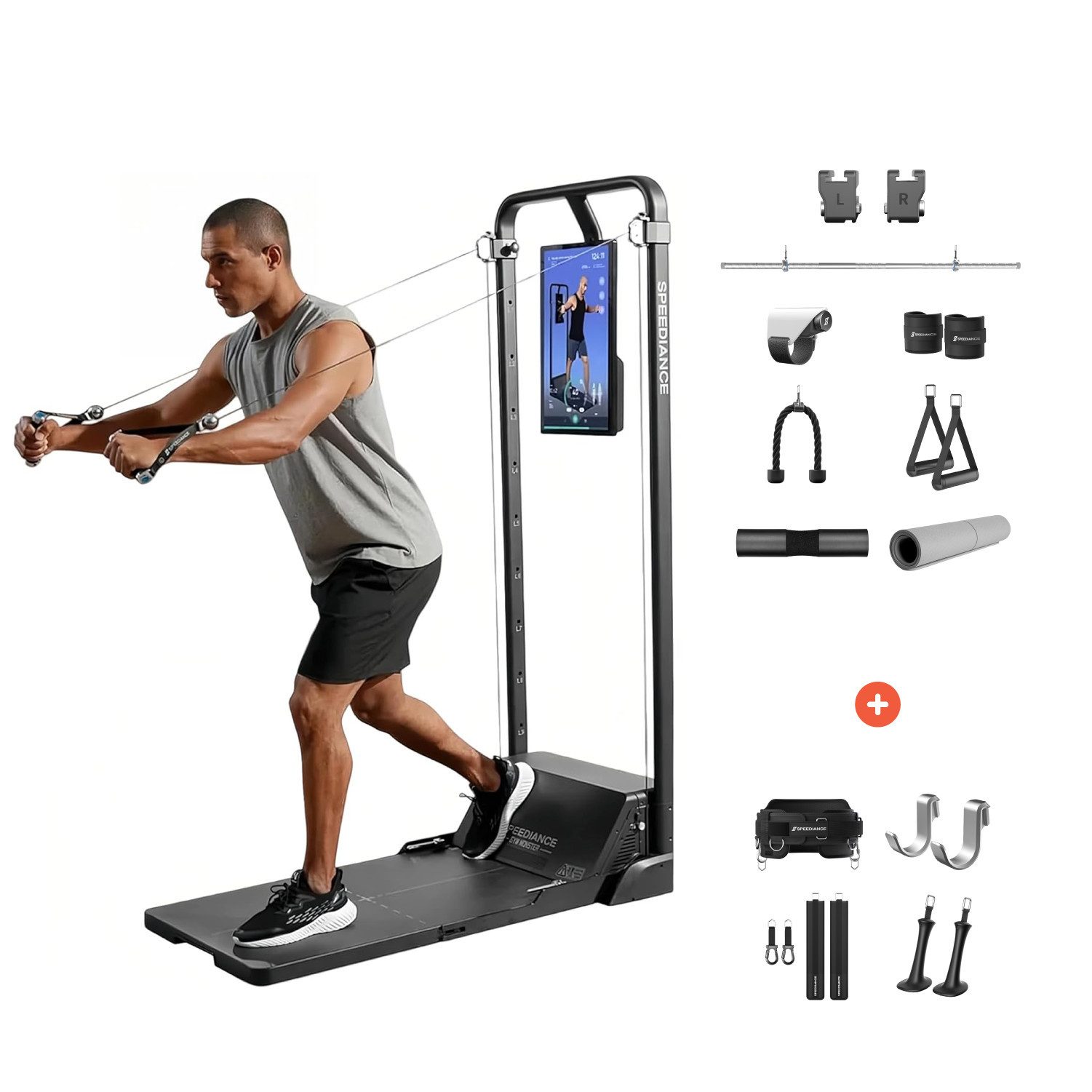 SPEEDIANCE Kraftstation Smart Home Gym System, Multifunktionale Smith Maschine, Tragbare Kabelmaschine für Ganzkörper-Krafttraining zu Hause