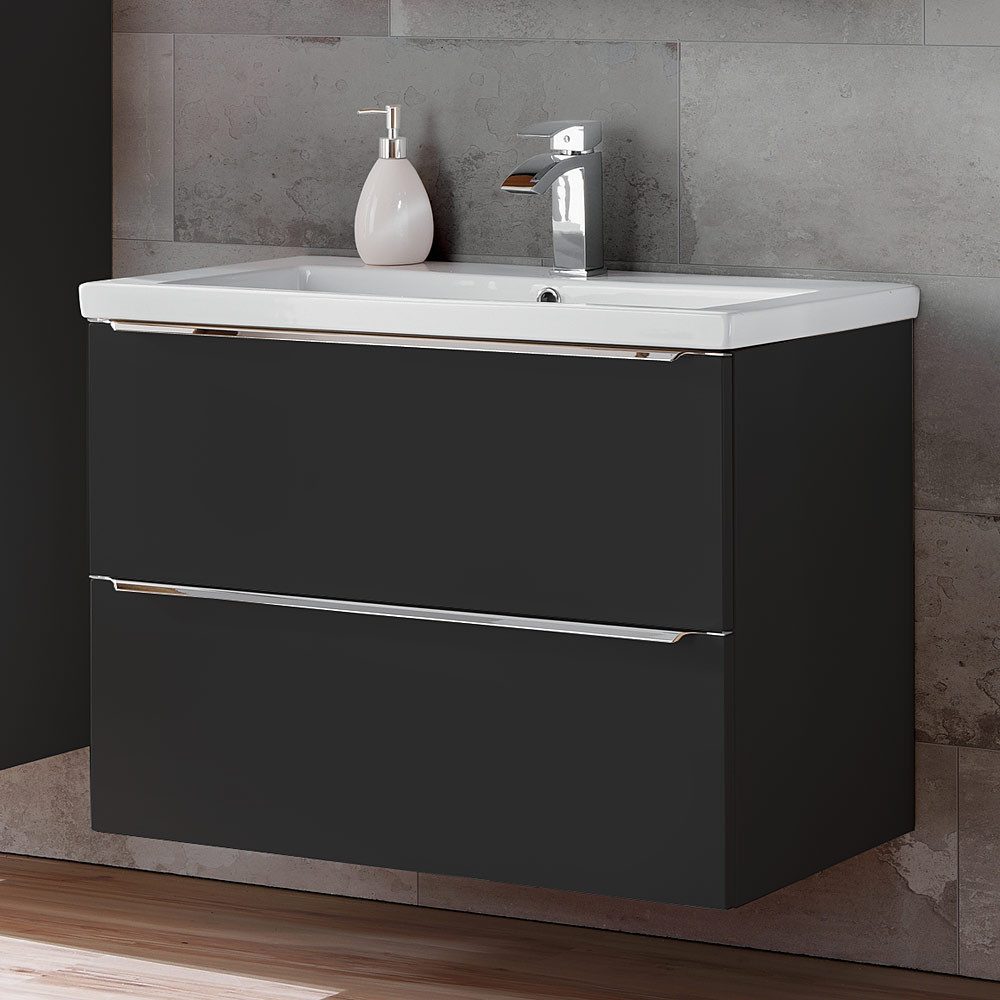 Lomadox Waschtisch TOSKANA-BLACK-56, Badezimmermöbel Set mit günstig online kaufen