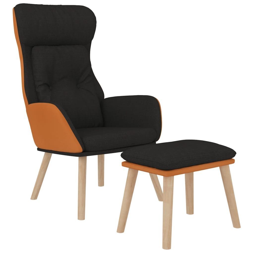 vidaXL Sessel Relaxsessel mit Hocker Schwarz günstig online kaufen