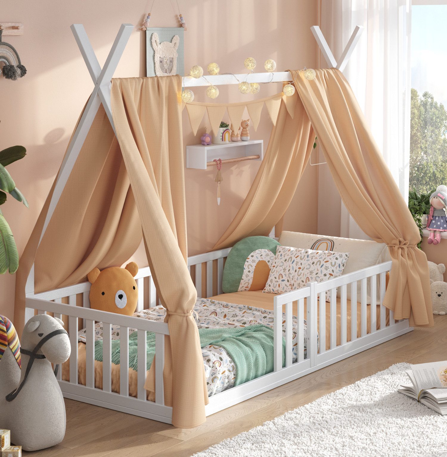 Alavya Home® Kinderbett Bodenbett SKY SET günstig online kaufen