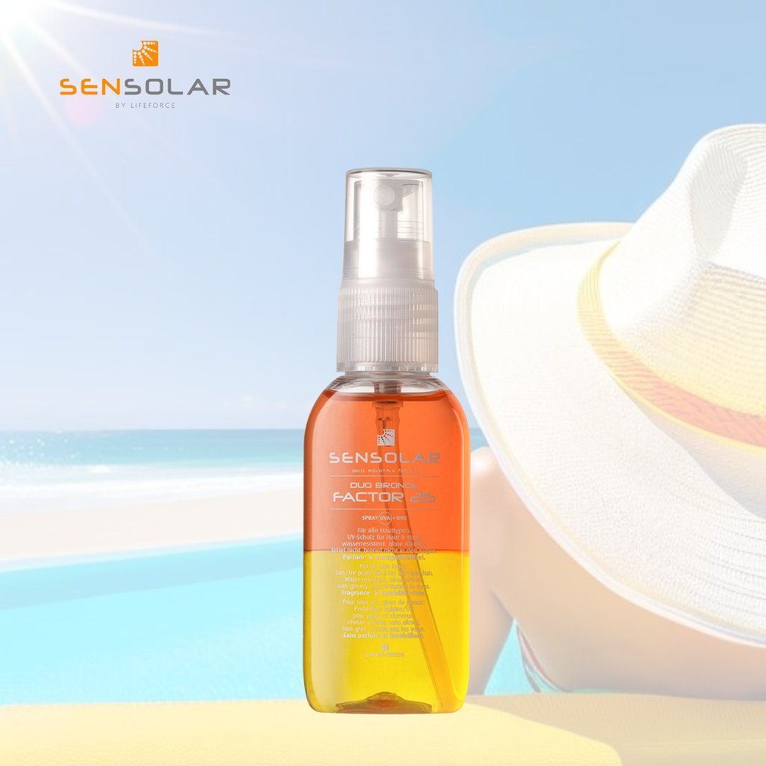 Sensolar Sonnenschutzspray Sonnenschutz Lifeforce Bronce 25 LSF Duo Spray Sonnenschutzspray