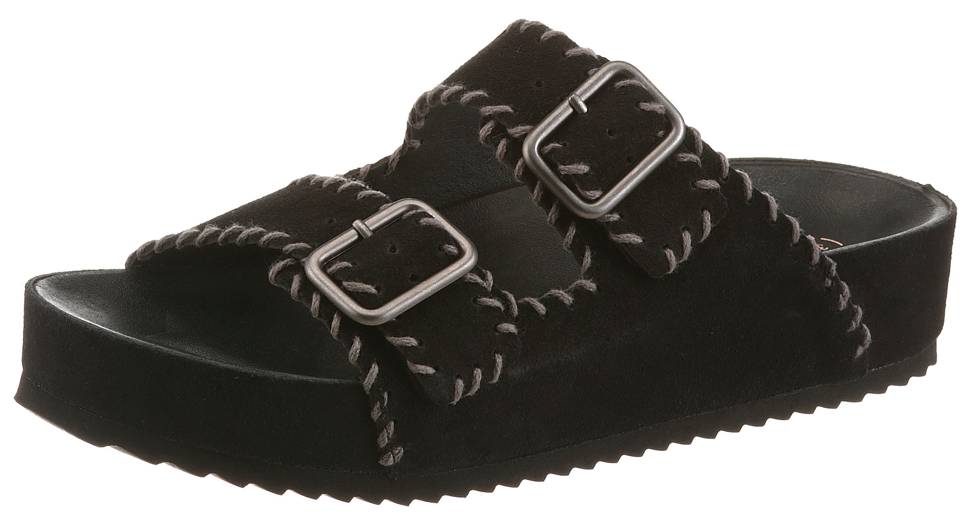 VERBENAS ELENA SERRAJE PASADO Pantolette Sommerschuh, Hausschuh, Strandschuh mit zwei verstellbaren Schnallen