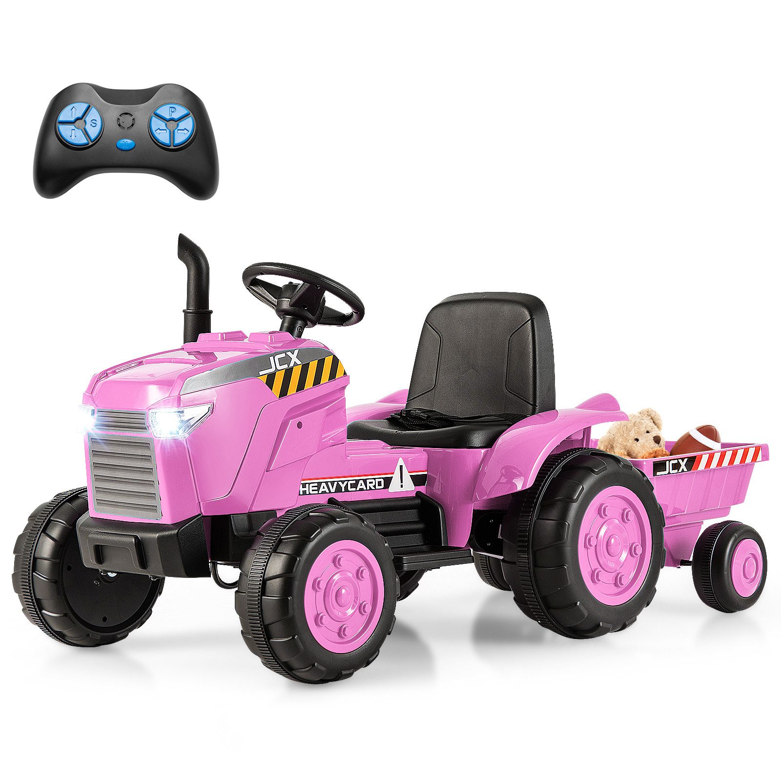 COSTWAY Elektro-Kinderauto, elektrisch Kindertraktor mit Fernbedienung & USB