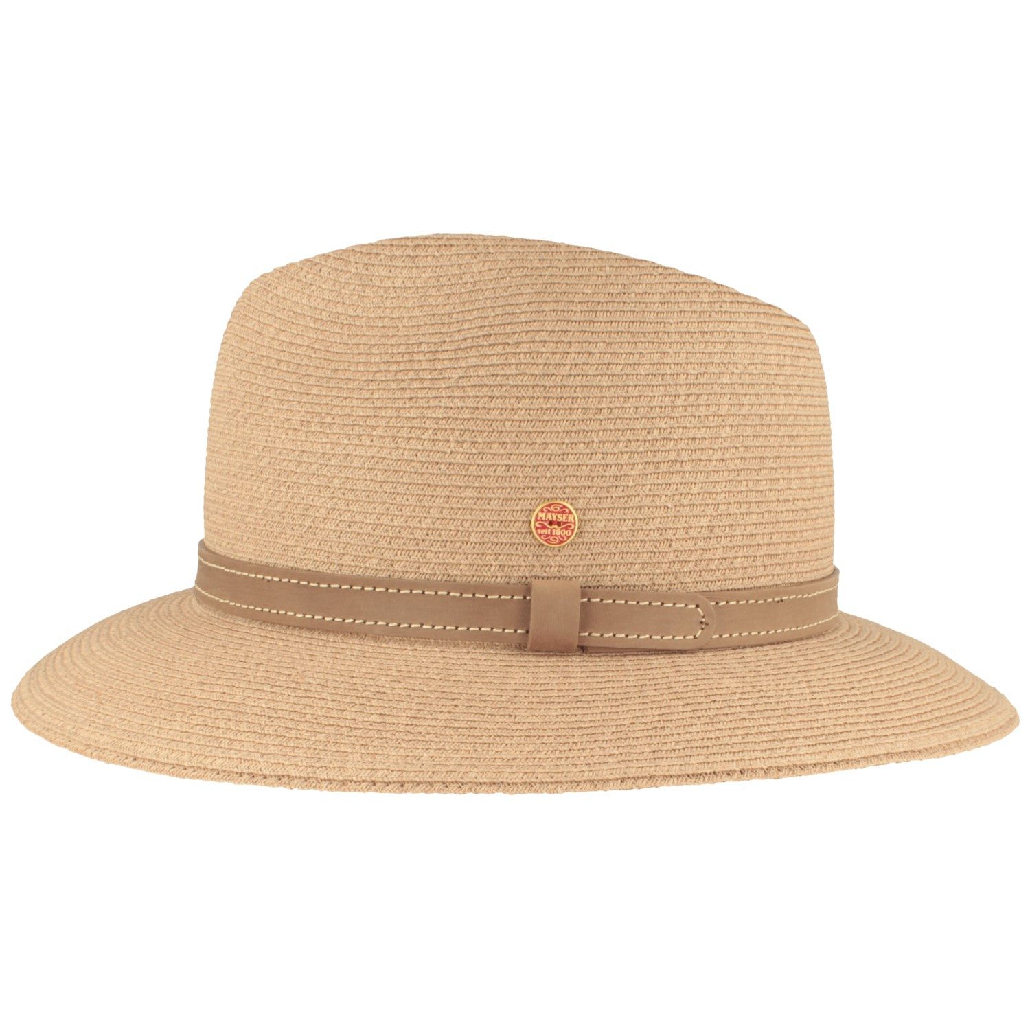 Mayser Strohhut knautschbarer Stroh Traveller Mathis mit Lederband und UV Schutz 80