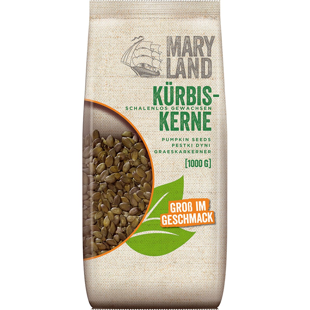 KLUTH Knabberei, KLUTH Maryland Kürbiskerne Naturkost Schalenlos gewachsen 1000g