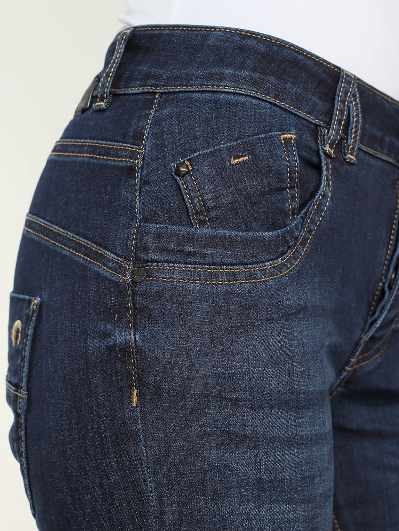 WASH Slim-fit-Jeans "GERDA" DEEP JEANS BLUE GANG