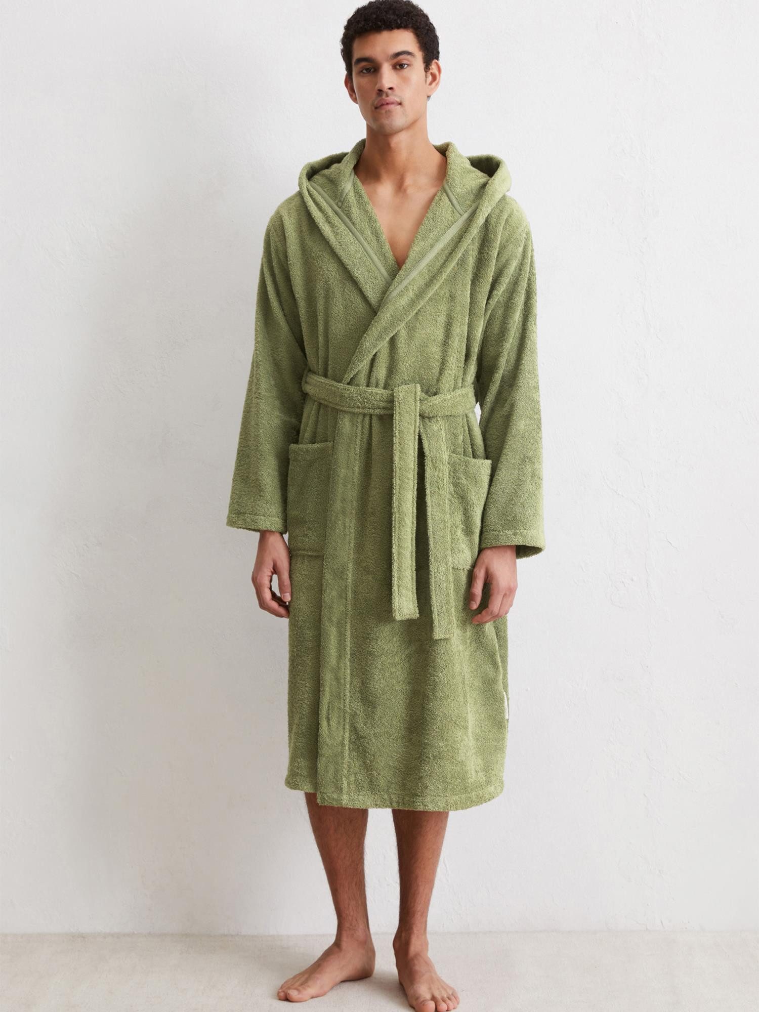 Marc O'Polo Home Herrenbademantel Timeless Men, Langform, Baumwolle, Kapuze günstig online kaufen