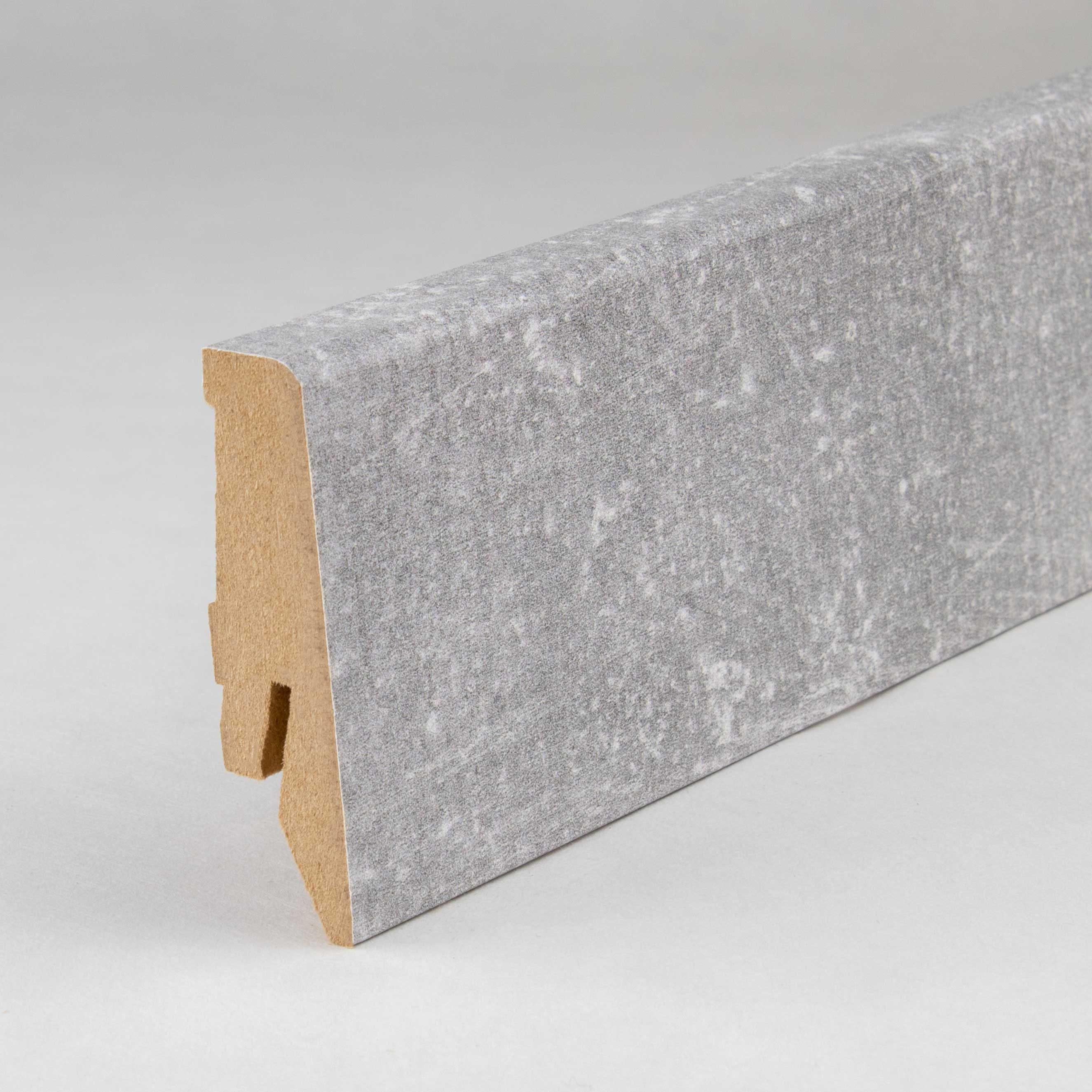 PROVISTON Sockelleiste MDF, 18 x 58 x 2500 mm, Granit, Fußleiste, MDF foliert