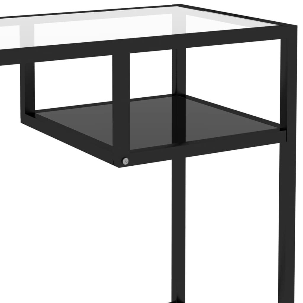 möbelando Schreibtisch 3006258 (LxBxH: aus Glas 36x100x74 mit Schwarz cm), in Stahlrahmen