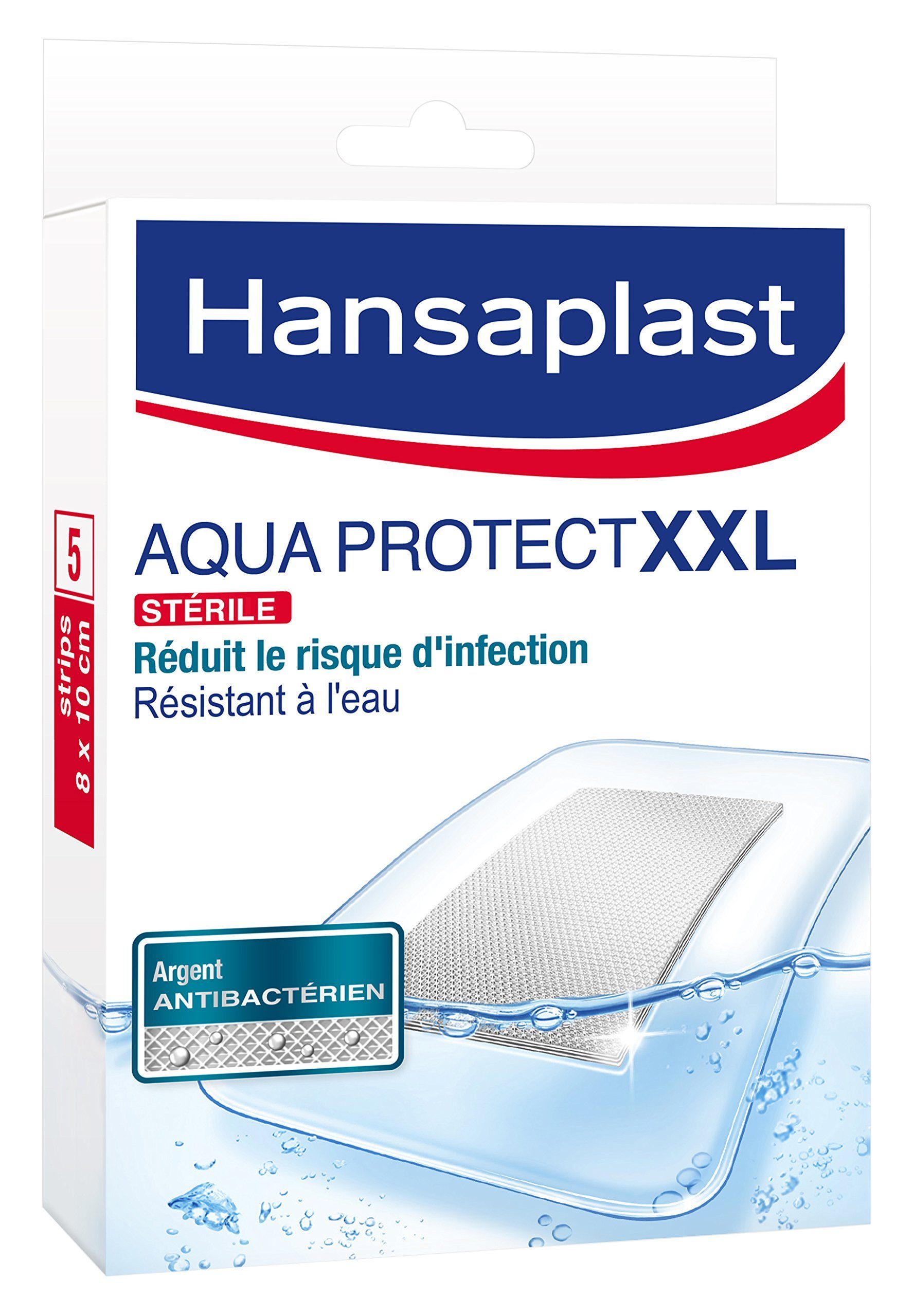 Hansaplast Wundpflaster Hansaplast Aqua Protect XXL Steril 8 cm x 10 cm, 5 Stück - B01HQ4CITS
