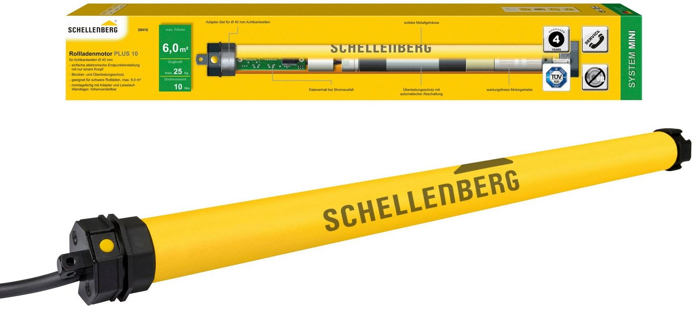 Thumbnail - SCHELLENBERG Rollladenmotor Plus, Rohrmotor mit elektronischer Endlageneinstellung, geeignet für 40 mm Rollladenwelle, M...