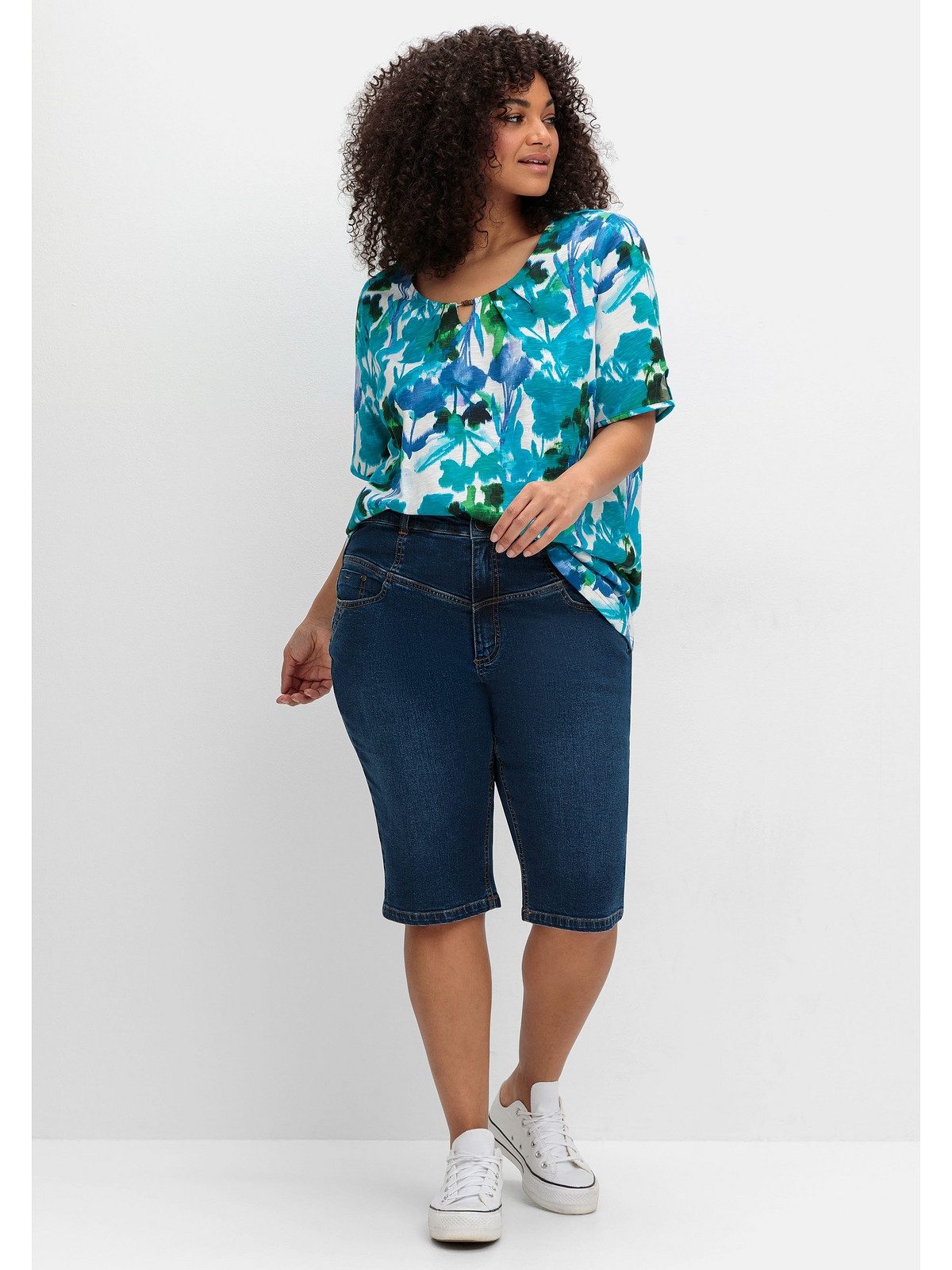 Sheego Jeansbermudas Große Größen im Curvy-Schnitt günstig online kaufen