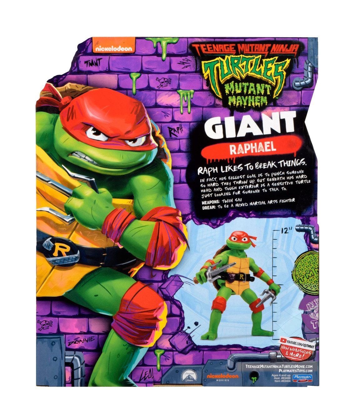 Playmates Toys Merchandise-Figur Teenage Mutant Ninja Turtles: Mutant Mayhem Action Figur Giant Raphael