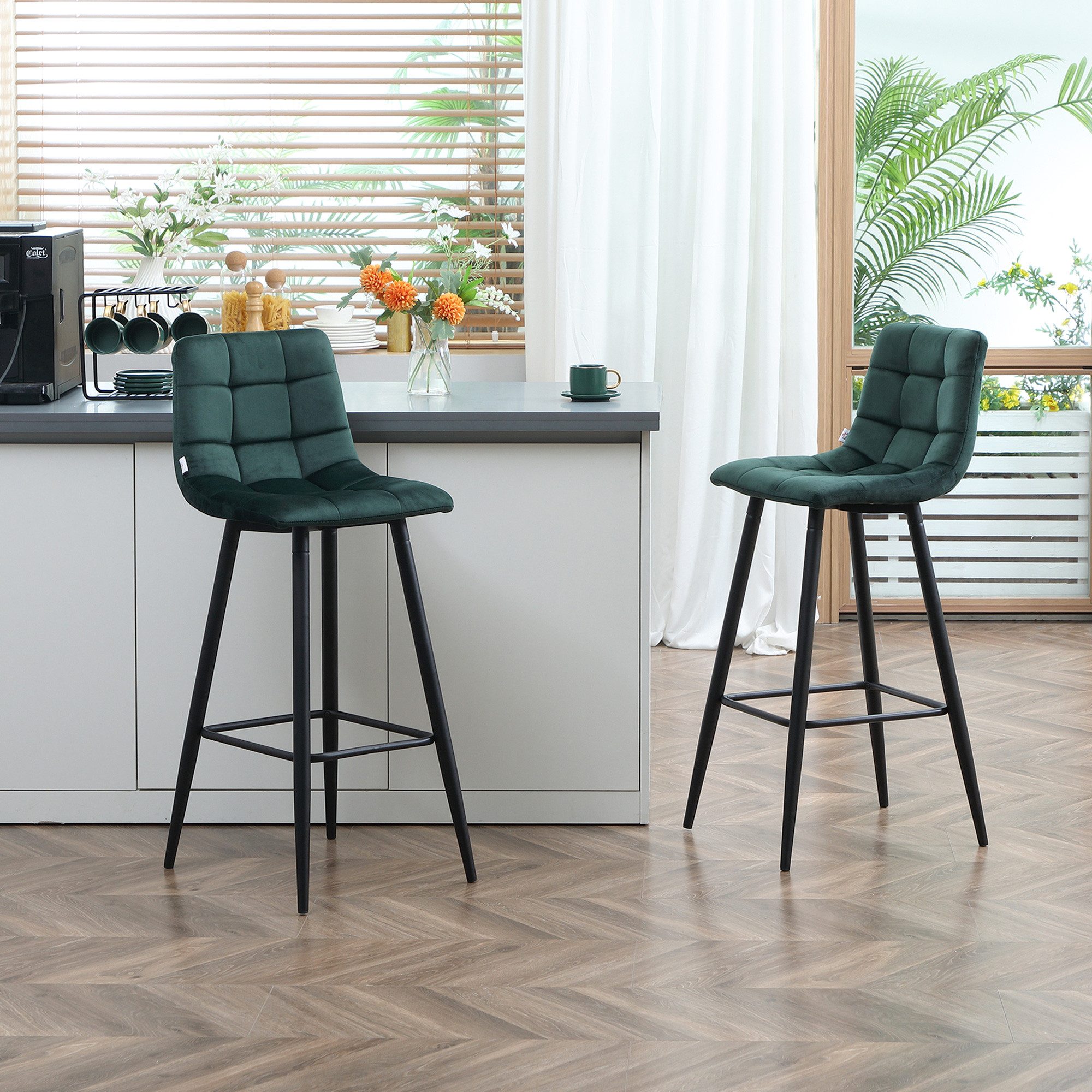 HOMCOM Barhocker Küchenhocker mit Rückenlehne für günstig online kaufen