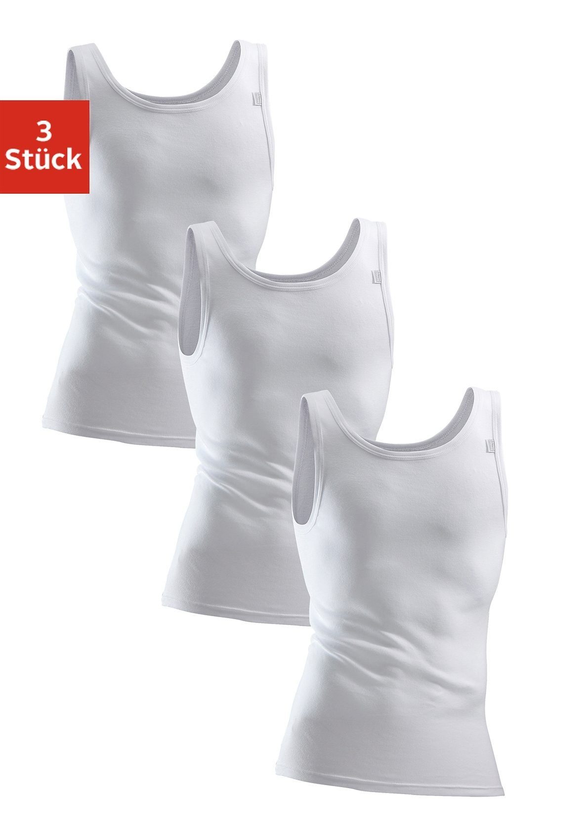 Clipper Exclusive Unterhemd (3-St) mit Komfortschnitt, hinten etwas länger günstig online kaufen