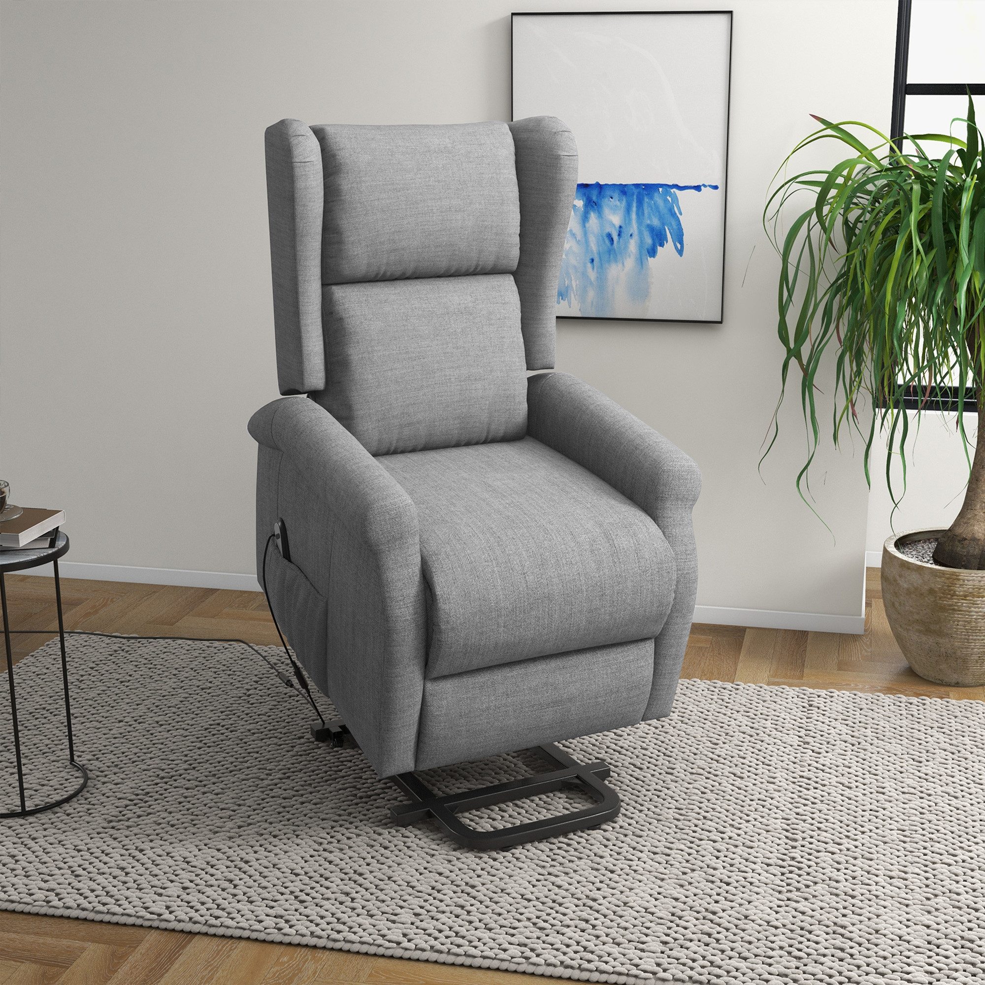 HOMCOM Relaxsessel Fernseh-/TV-Sessel mit Liegefunktion und Fernbedienung (Set, 1-St., 1), Elektrische Aufstehhilfe, 135° Liegefunktion