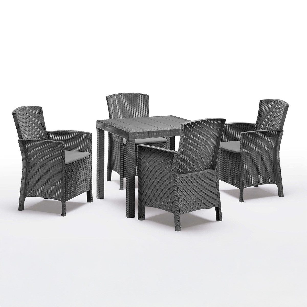 Bica Sitzgruppe Essgruppe Lido Esstisch Dallas mit 4 Sesseln Gartenmöbel