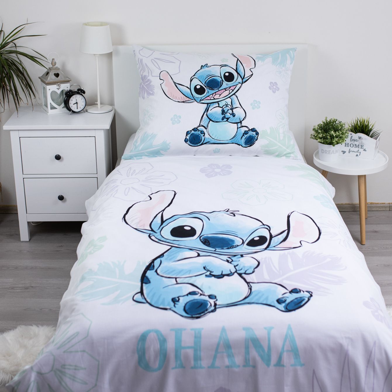 Lilo & Stitch Wendebettbezug Lilo und Stitch weiße Bettwäsche Kopfkissen Be günstig online kaufen