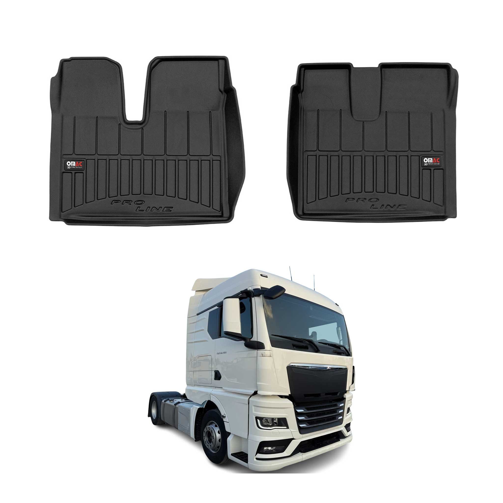 OMAC Auto-Fußmatten für MAN TGX 2020-2025 Gummimatten Schwarz (2 St), für MAN TGX 2020-2025 MAN TGX 2020-2025, Antirutsch,Wasserfest,Einfache Installation
